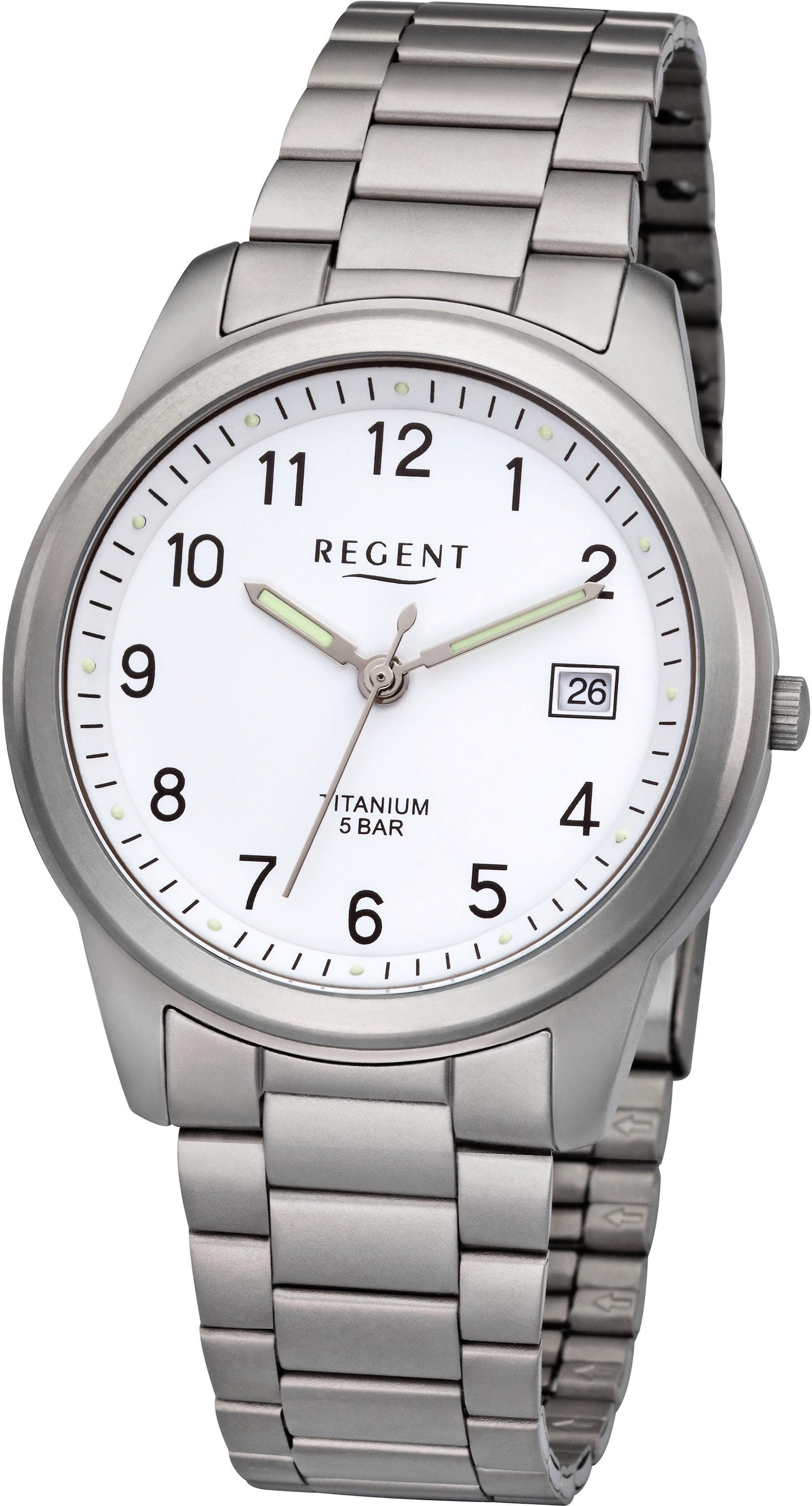 Regent Titanuhr »1197.90.99«, Quarzuhr, Armbanduhr, Herrenuhr, Datum