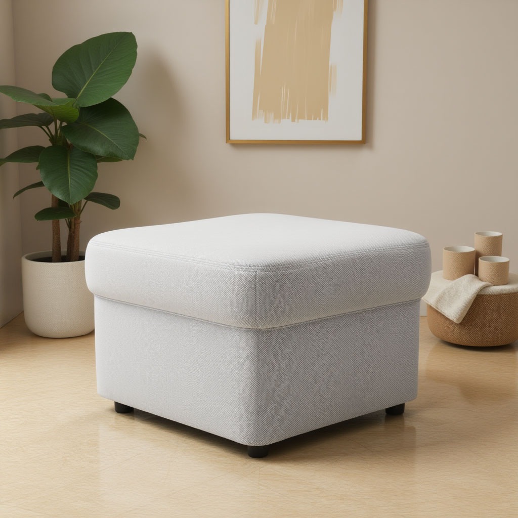 Hocker DOMO COLLECTION "Flores", silber, B:60cm H:42cm T:60cm, 100% Polyester, Hocker, Hocker 3