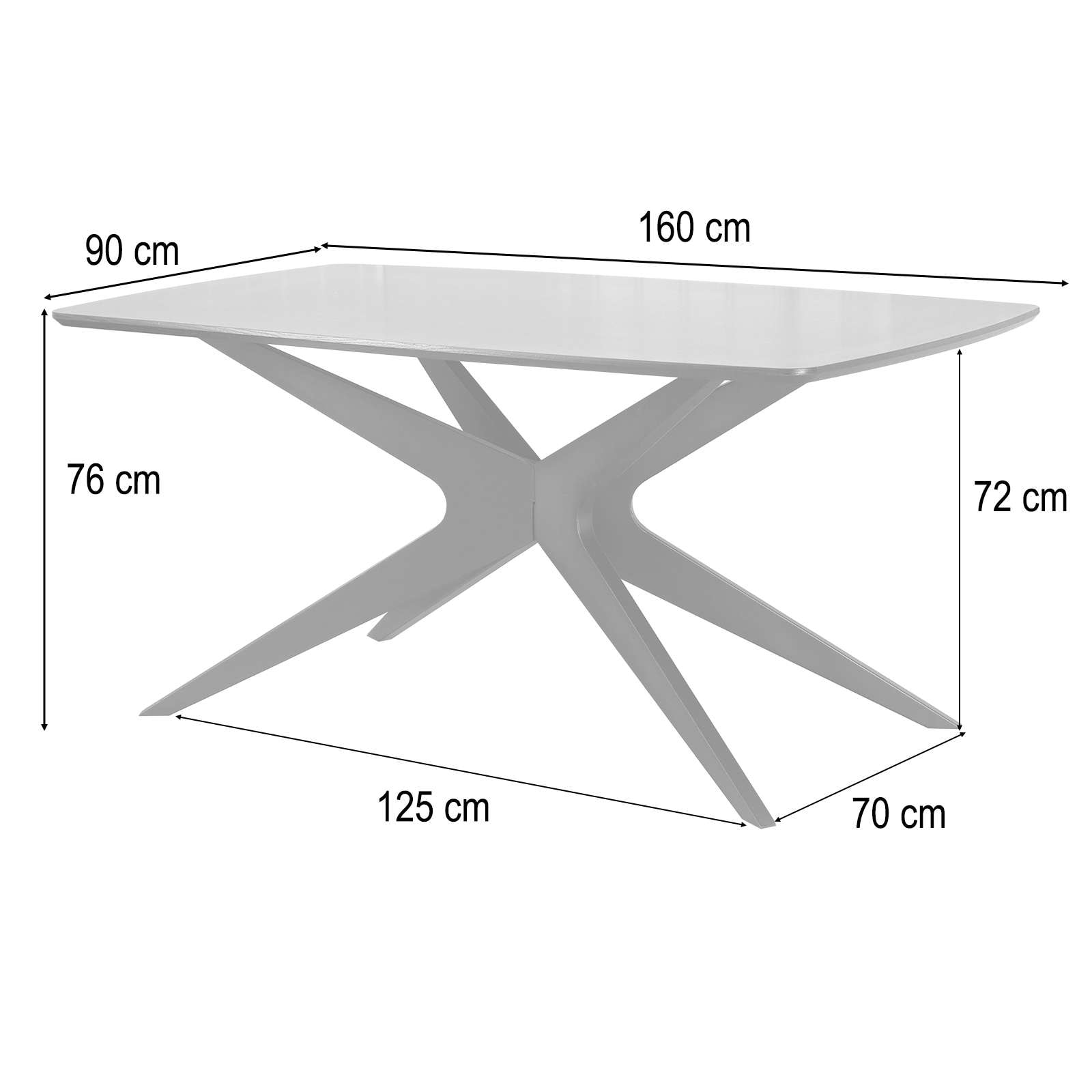 OTTO home Esstisch »Dakona« Tischplatte mit Holzstruktur, schwarze Metallbeine, Höhe 76 cm