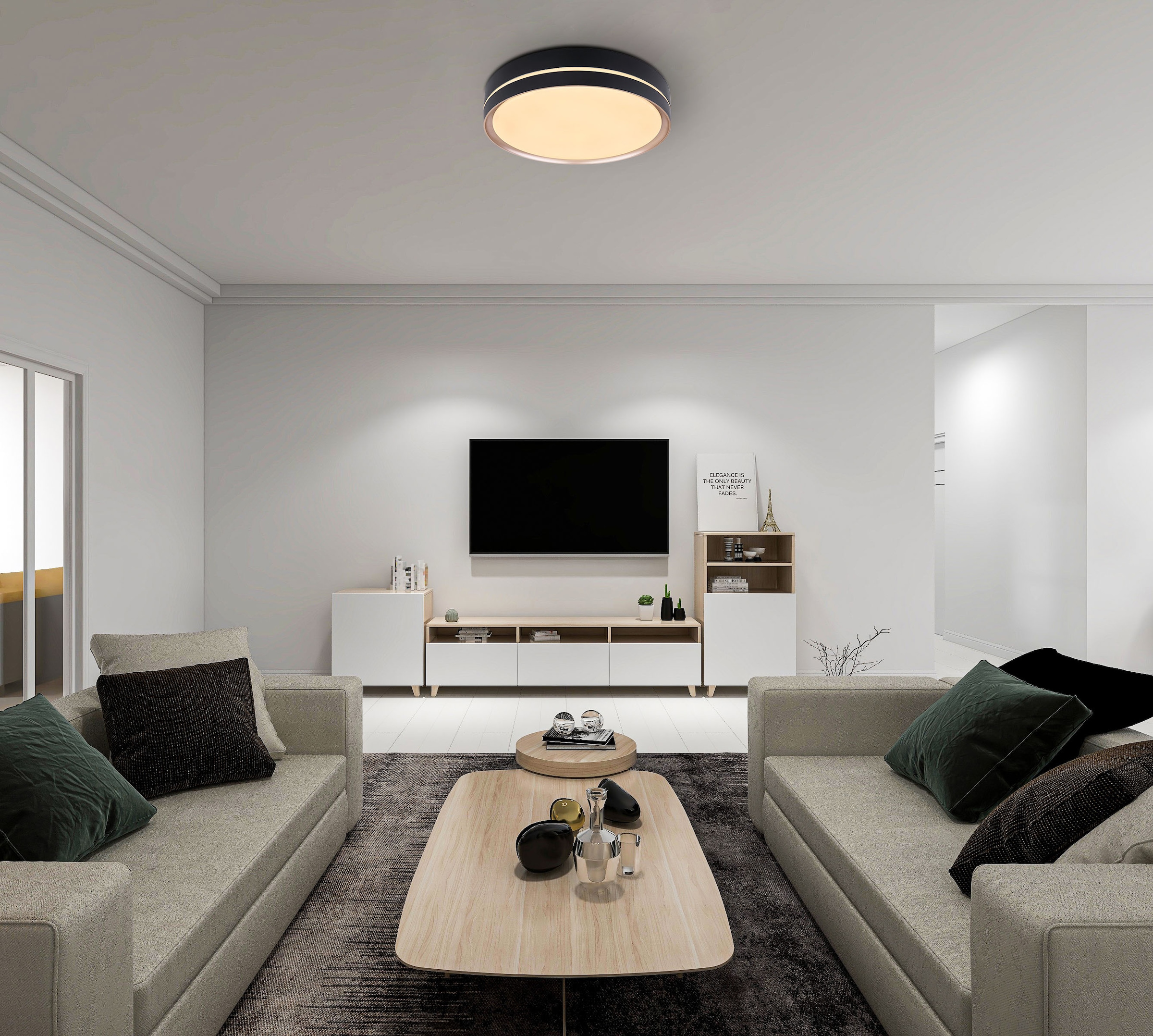GLOBO LIGHTING Deckenleuchte »MANNI« LED-Modul 1 Stk. Deckenleuchte schwarz/bronze, LED dimmbar, Fernbedienung