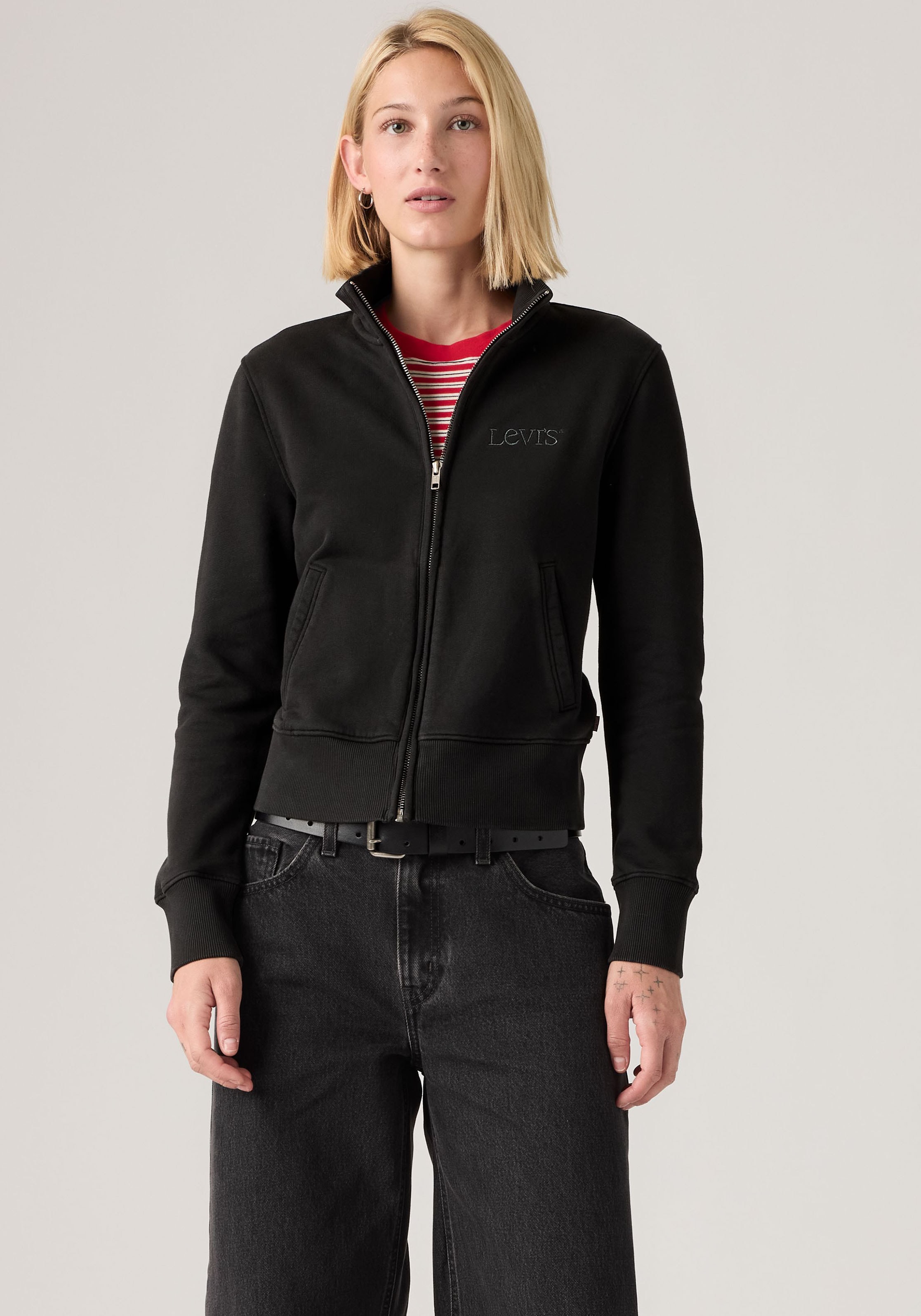 Levis Sweatjacke "GR SLIM FIT FULL ZIP" Taille bedeckend, schmale Passform