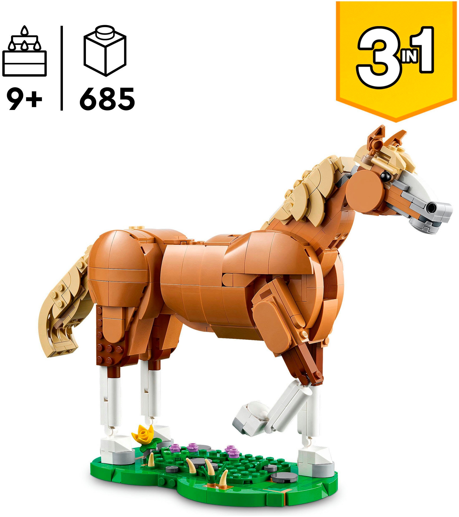 LEGO® Konstruktionsspielsteine »Prächtiges Ross (31166), LEGO LEGO Creator«, (685 St.), Made in Europe