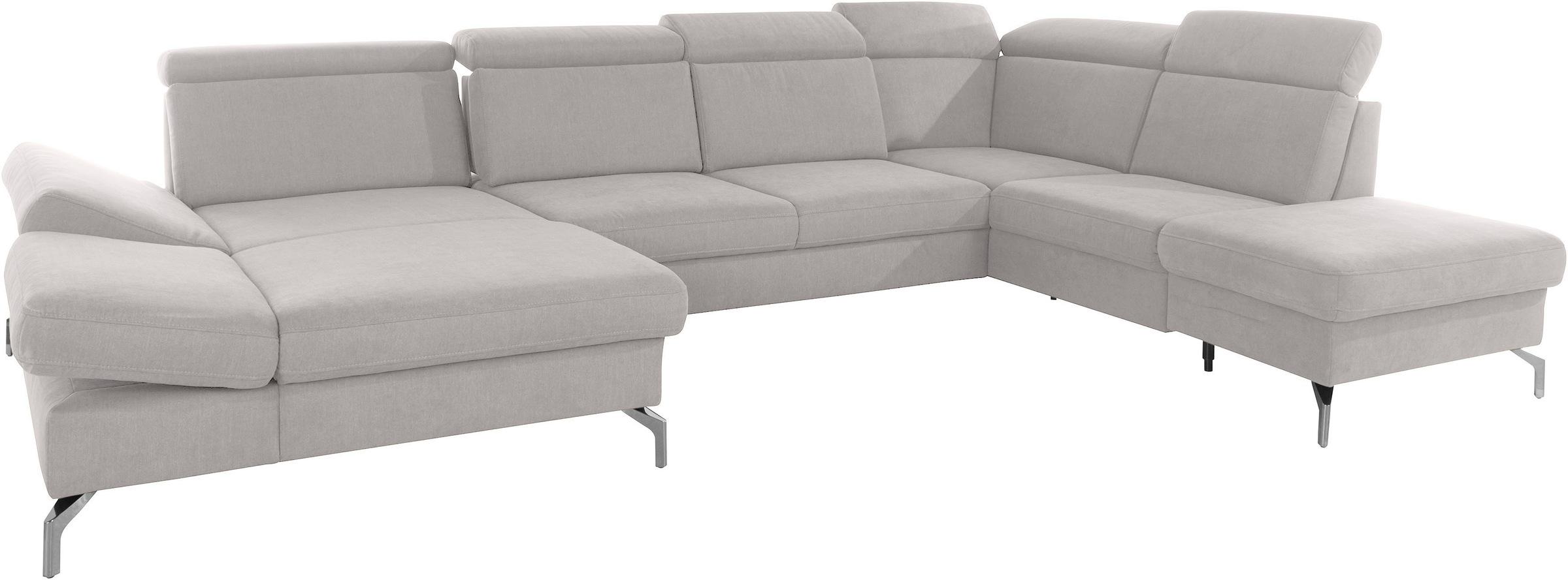 sit&more Wohnlandschaft »Brisbane U-Form«, Fußhöhe 15 cm, inklusive Sitztiefen-, Armteil- und Kopfteilverstellung