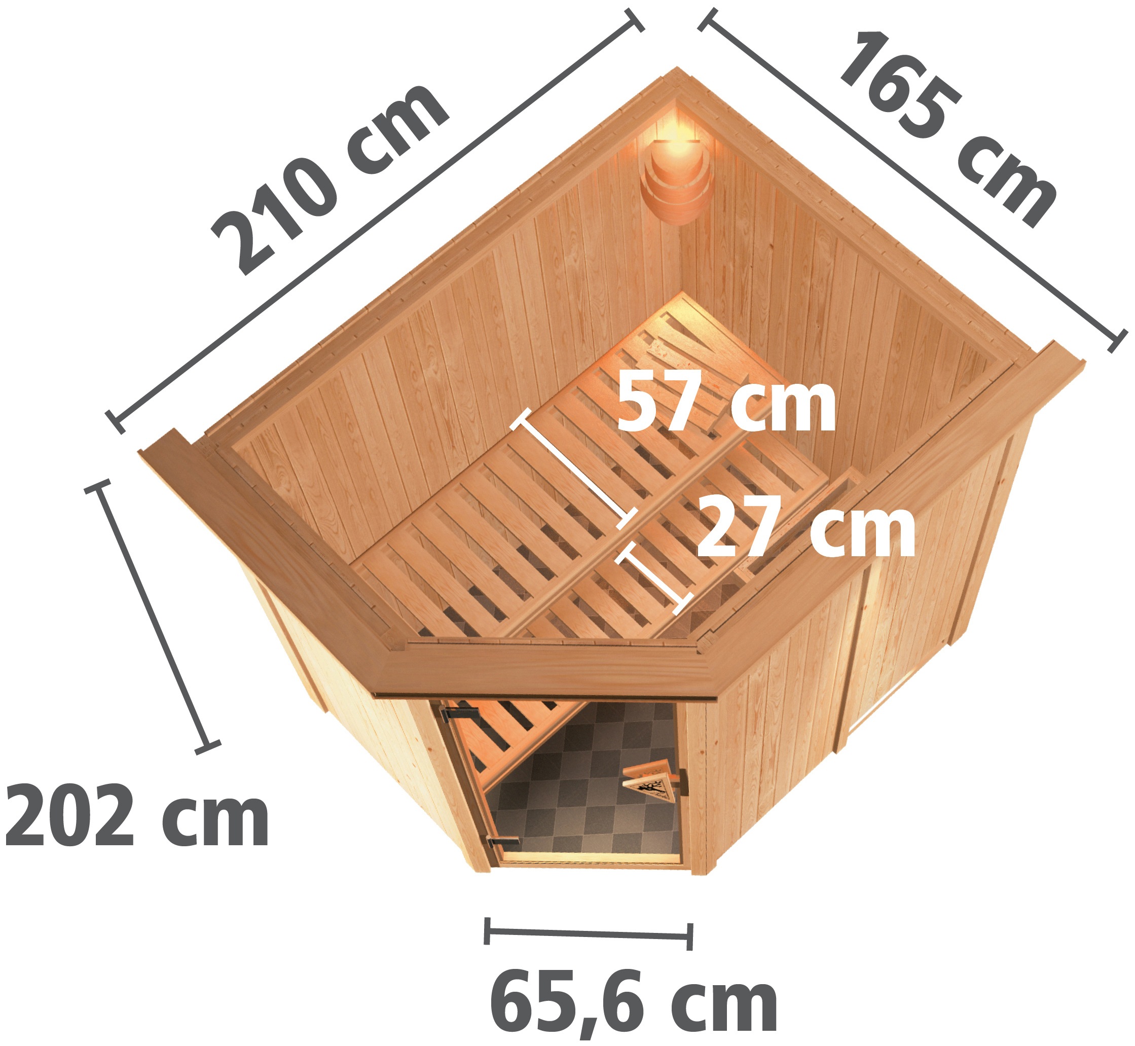 Karibu Sauna »Swantje«, 3,6-kW-Plug & Play Ofen mit externer Steuerung