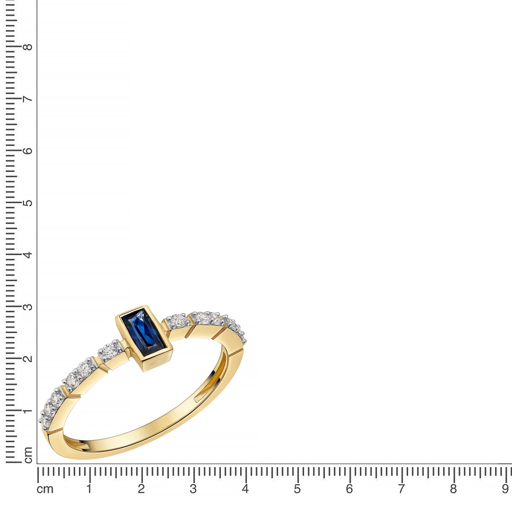 Firetti Fingerring »Schmuck Geschenk Gold 333 Damenring Ring Baguette« mit Saphir, Zirkonia (synth.)
