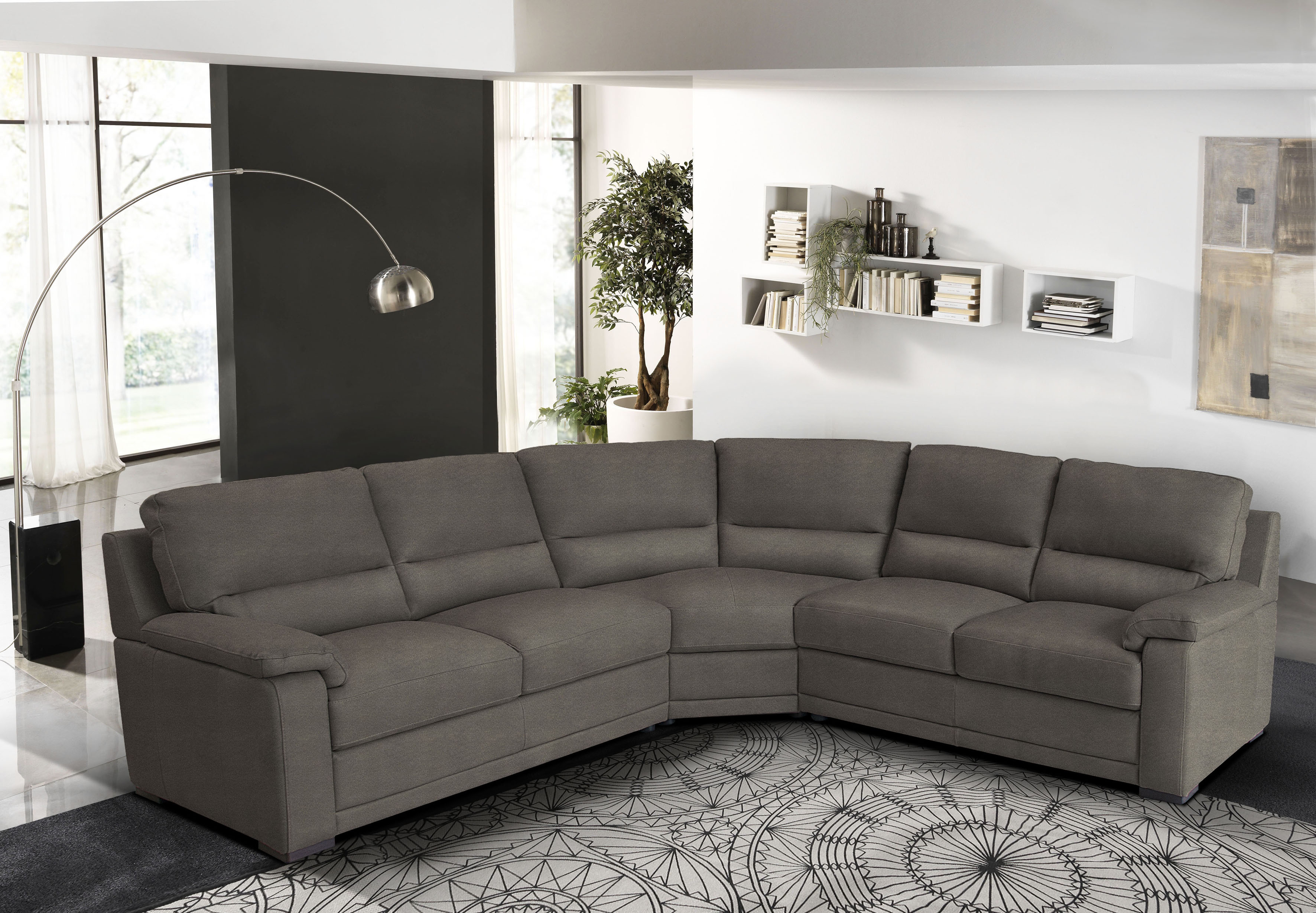 Egoitaliano Ecksofa "Doris, modernes Designerecksofa in hochwertigen Microfaserqualitäten" edle Detailverarbeitung, wahlweise fleckenabweisend oder in Lederoptik