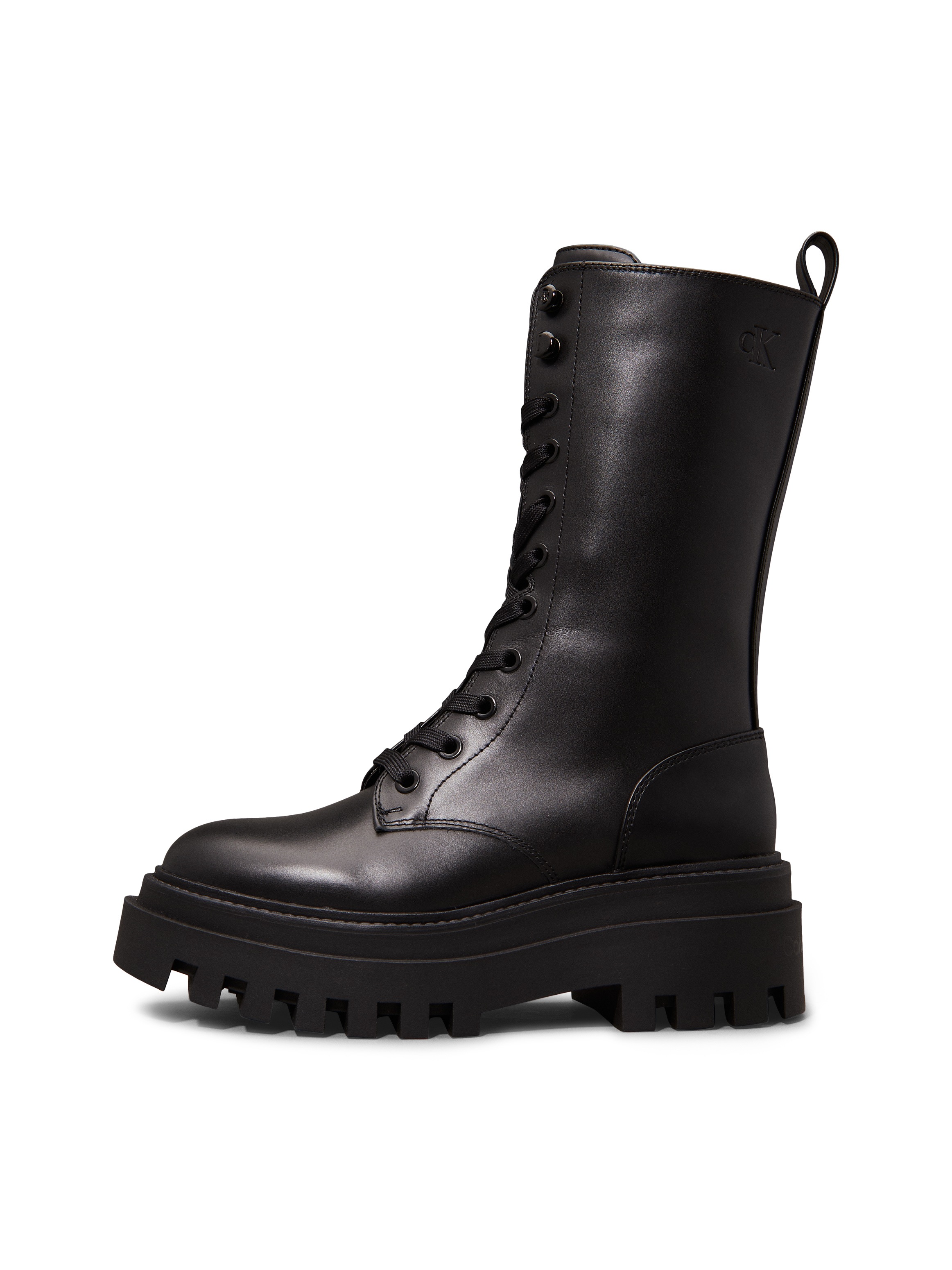 Calvin Klein Jeans Schnürboots »FLATFORM LACE UP BOOT MG LTH«, Schnürstiefelette, Plateauboots mit Profilsohle