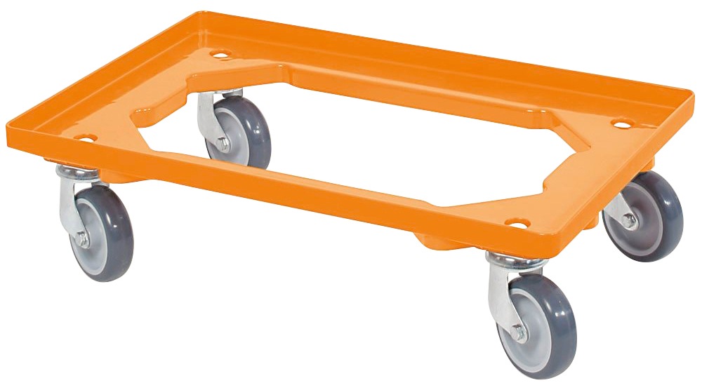 nicht definiert Transportroller, (Set, 4 St.), BxT: 60x40 cm, orange 4 Lenkrollen, graue Gummiräder