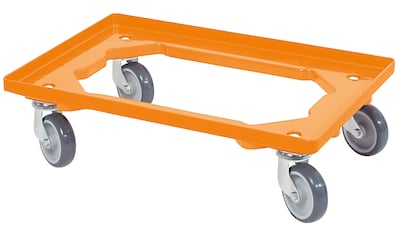 Transportroller, (4 St.), BxT: 60x40 cm, orange 4 Lenkrollen, graue Gummiräder kaufen