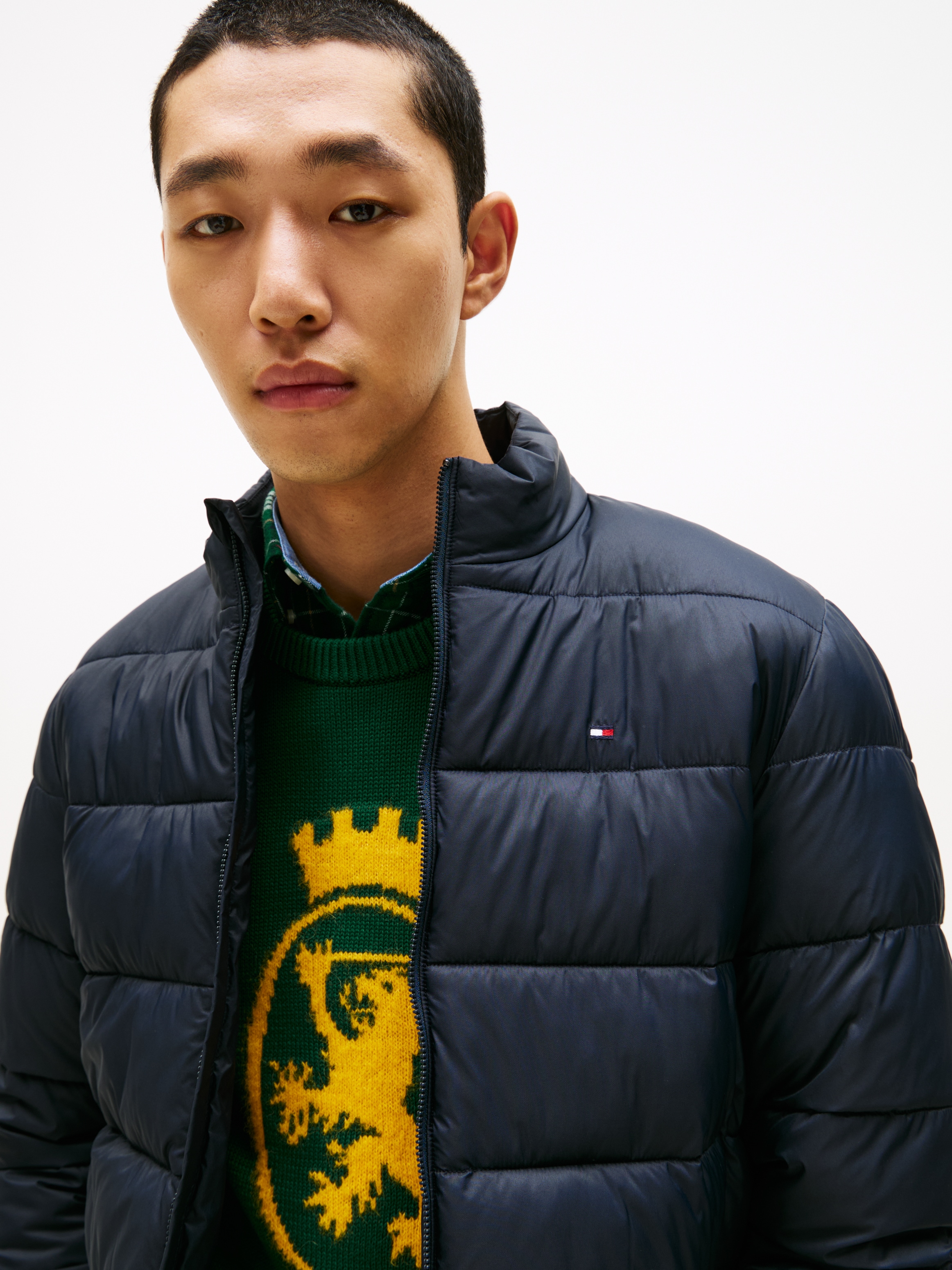 Tommy Hilfiger Steppjacke »MID WEIGHT STAND COLLAR«, ohne Kapuze, Winterjacke, Übergangsjacke