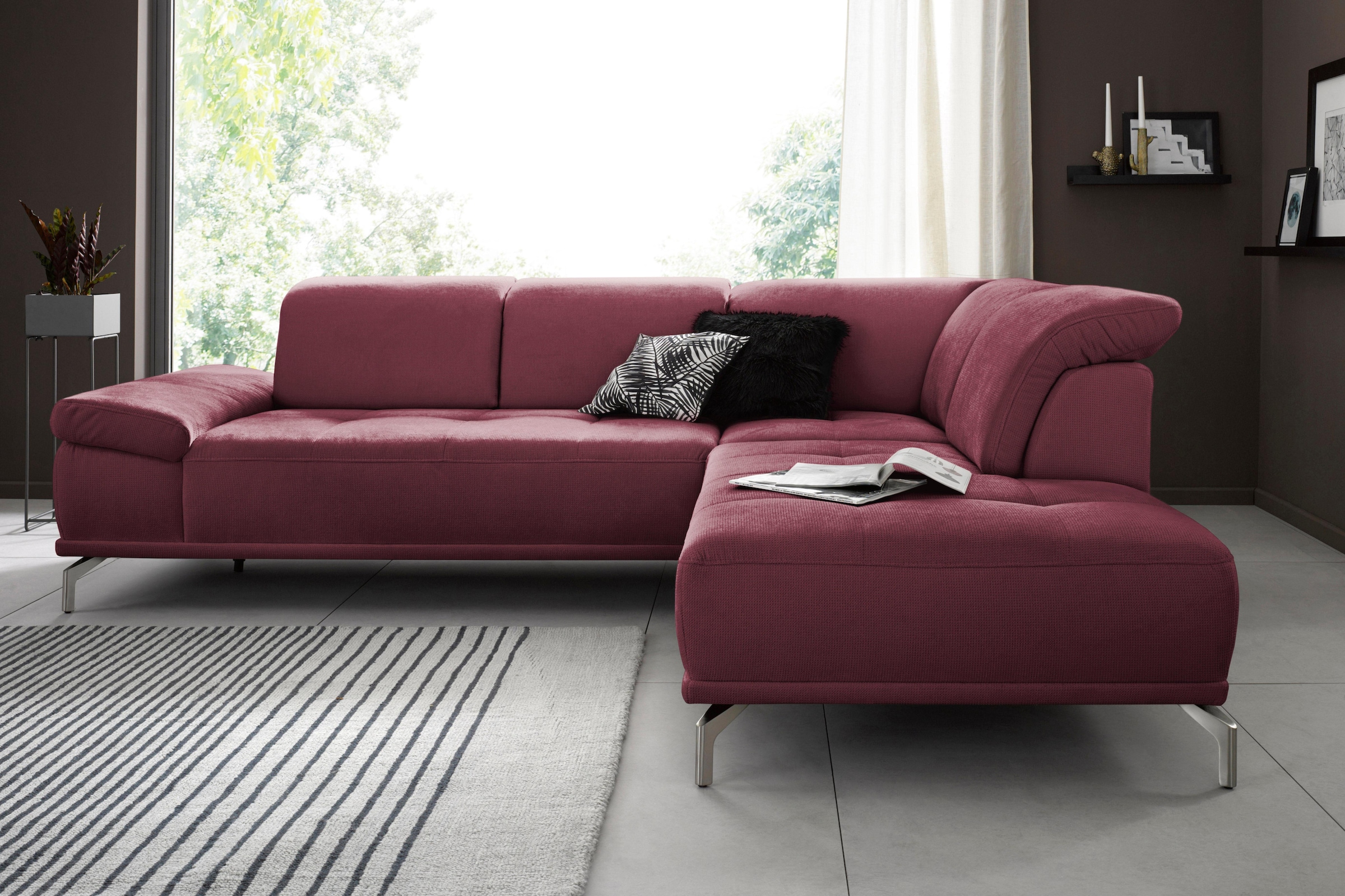 OTTO home Ecksofa "Caluna" Inkl.Sitztiefenverstellung, wahlweise mit Kopf- und Armteilverstellung