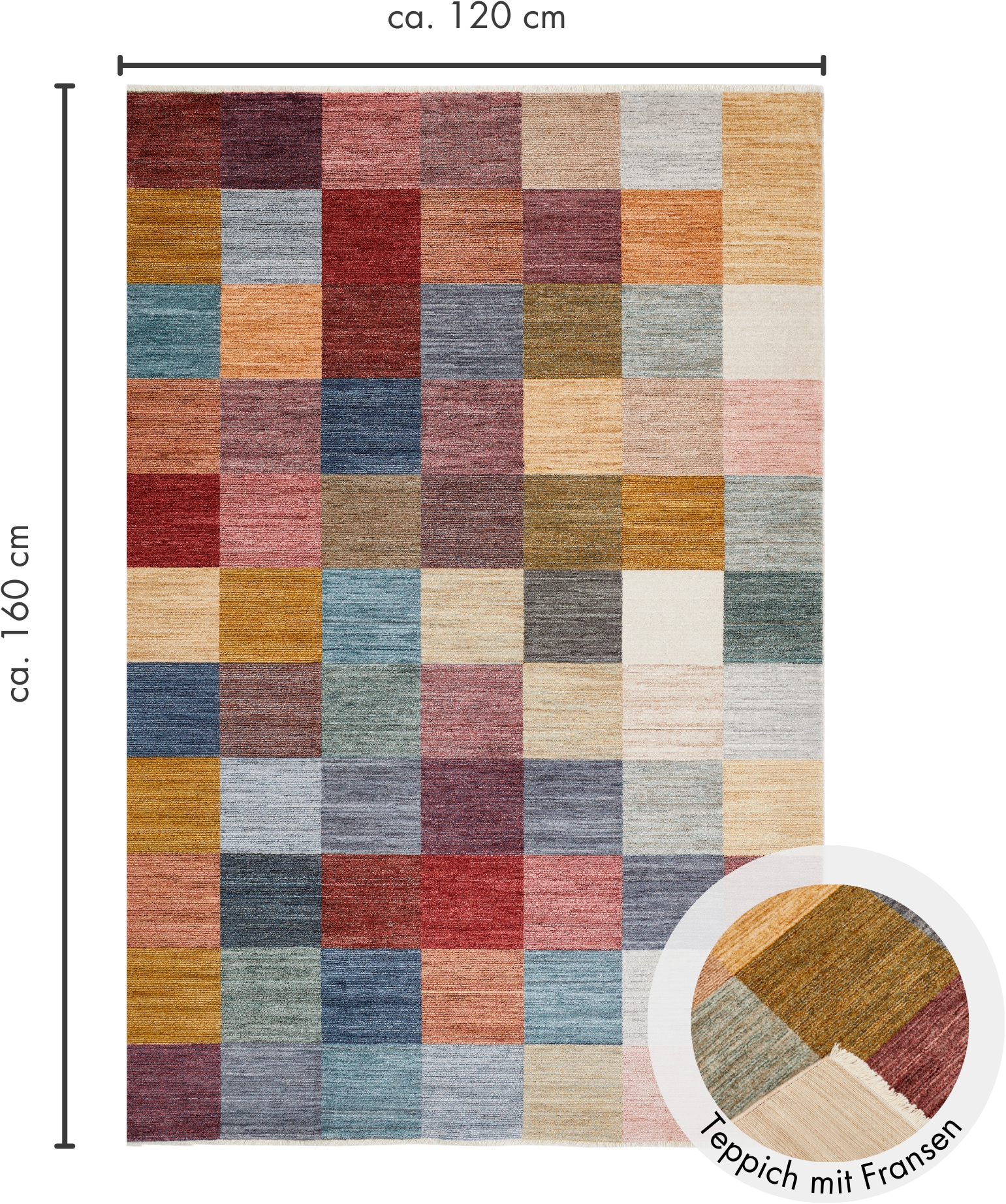 LUXOR living Teppich »Rocco«, rechteckig, 11 mm Höhe, Vintage-Look, verschiedene Designs, mit Fransen, Wohnzimmer