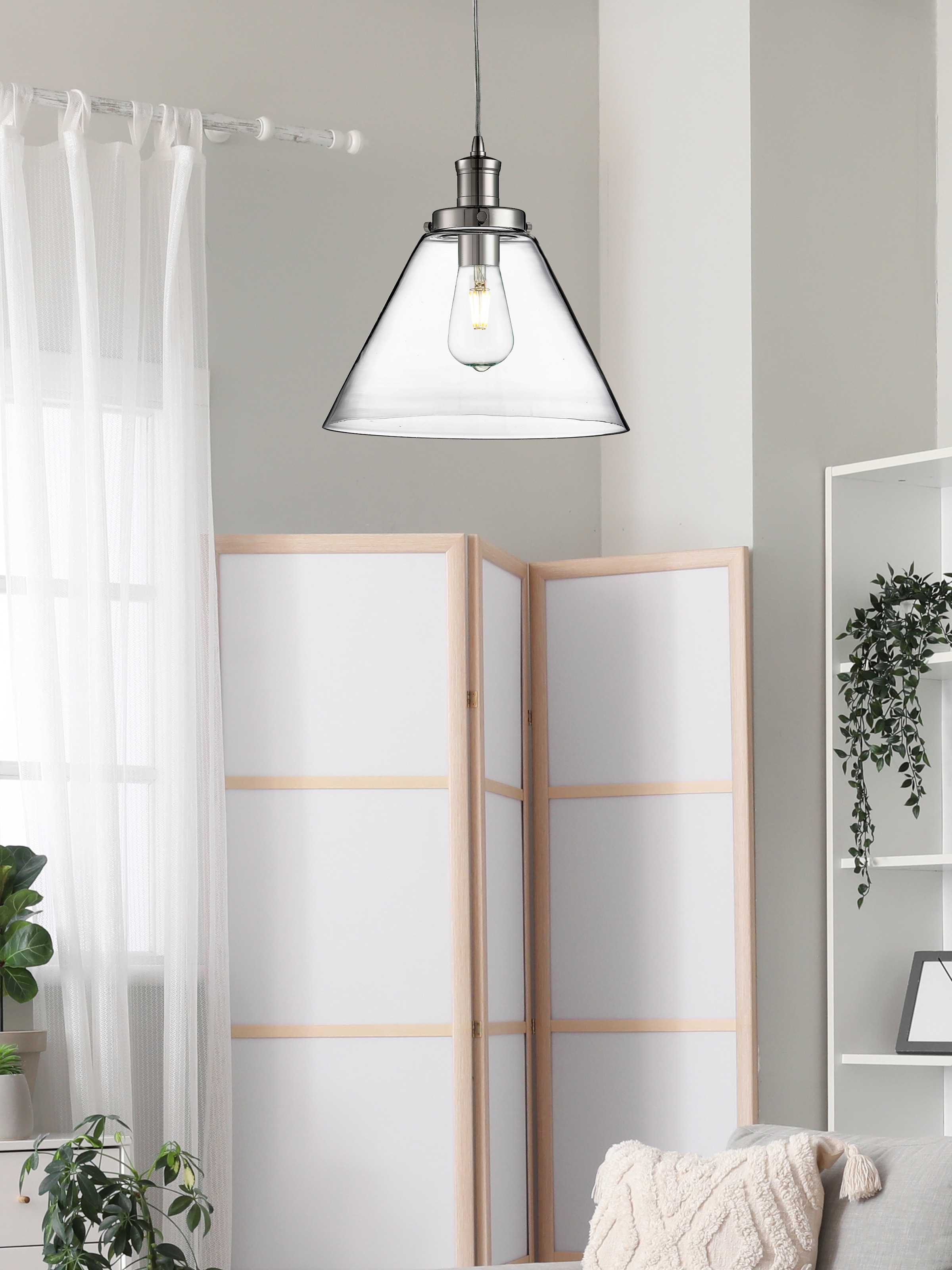 Searchlight Pendelleuchte »Pyramidenanhänger - Metall & Glas« E27 1 Stk.