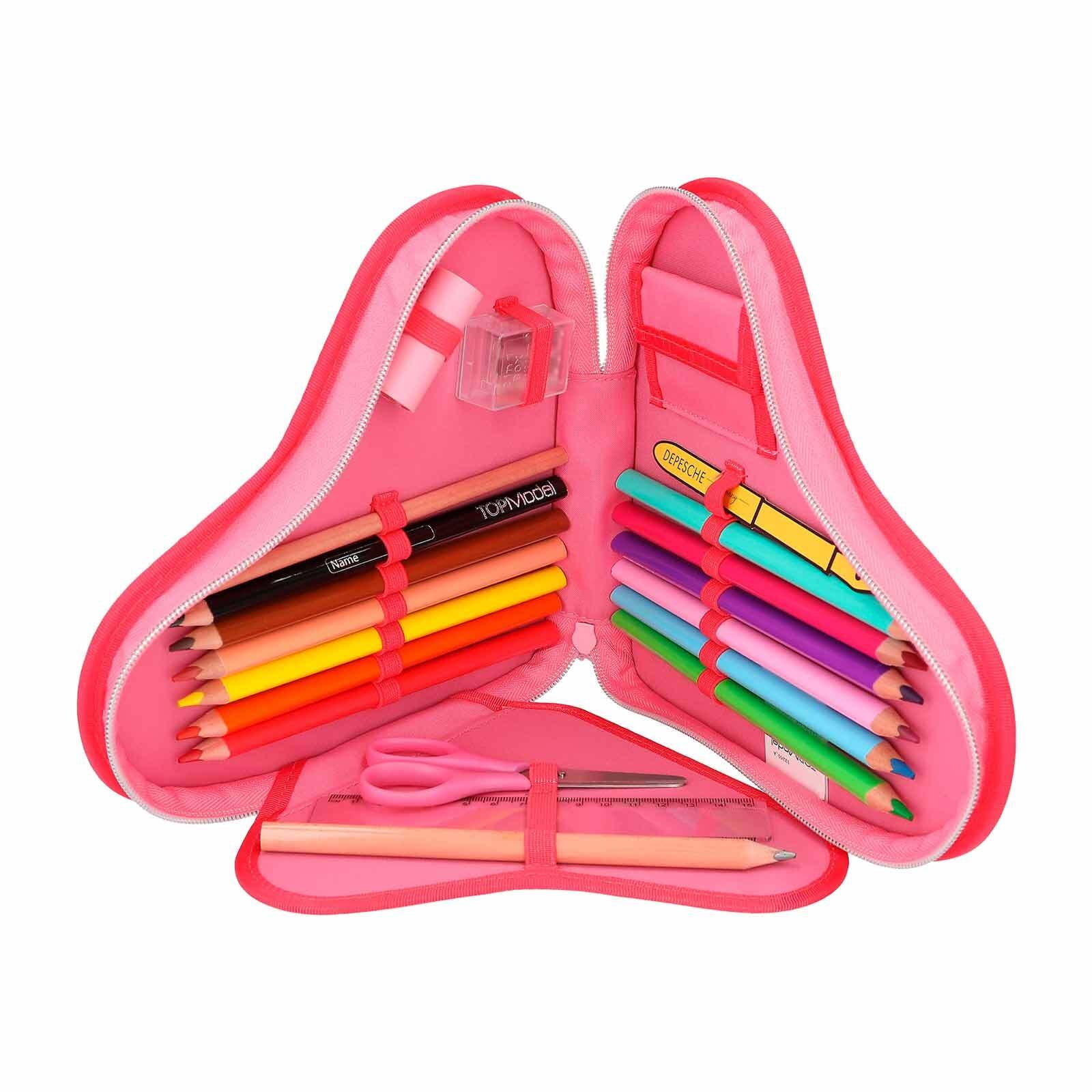Depesche Buntstift »Herz-Federtasche mit Stifte TOPModel 25 x 20 cm pink«