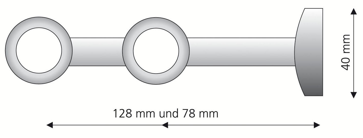 Liedeco Gardinenstangenhalter »Doppelträger, Träger 2-läufig "Esperanca" für 16 mm Stangen«, (1 St.), Träger, Wandhalter