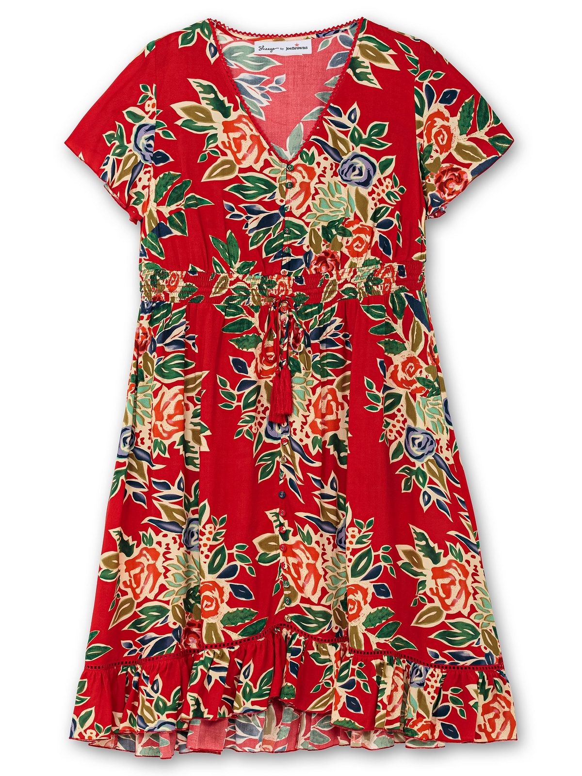 sheego by Joe Browns Druckkleid »Große Größen«, mit Blumenmuster und Volantärmeln