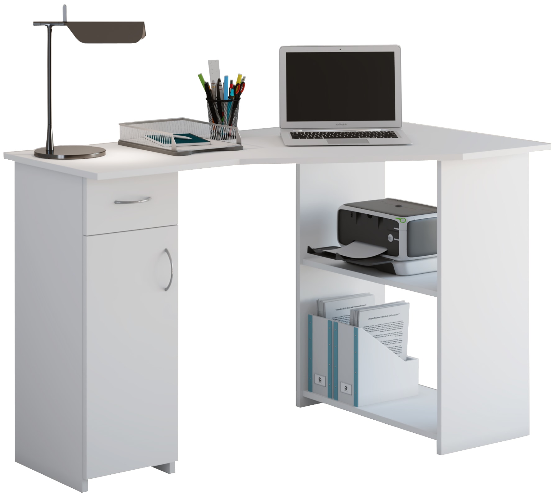 VCM Schreibtisch Holz Eckschreibtisch Schreibtisch Bürotisch Linzia 1 Stk. tlg.