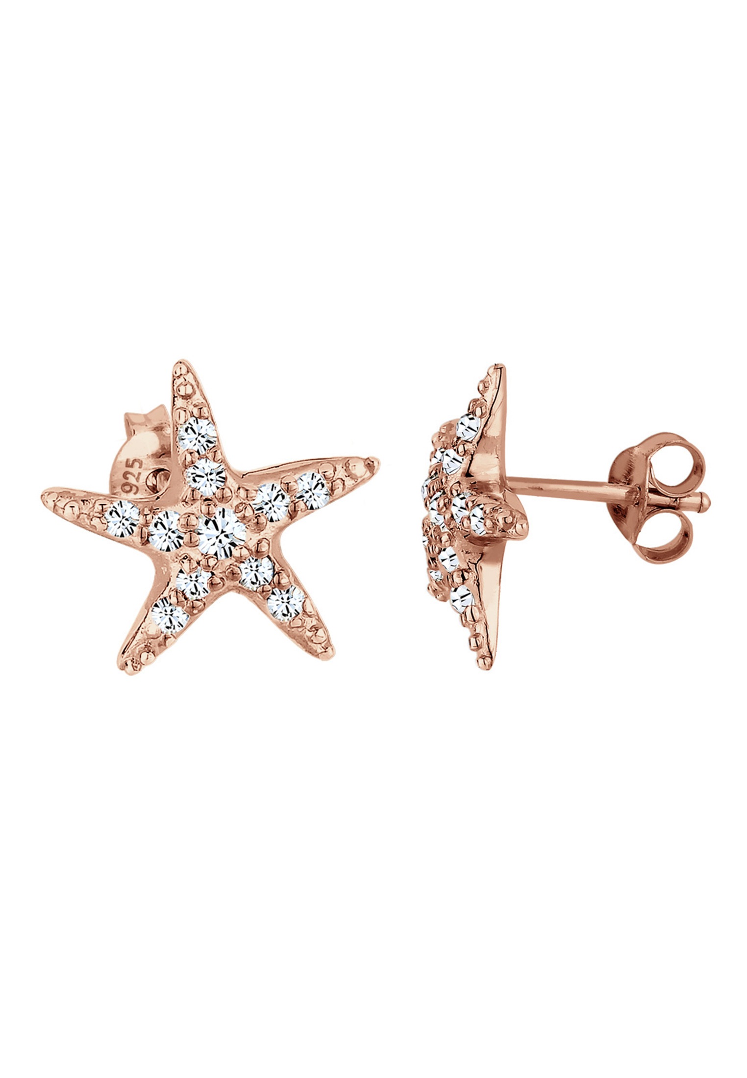 Elli Paar Ohrstecker »Seestern mit Kristalle funkelnd 925 Sterling Silber«