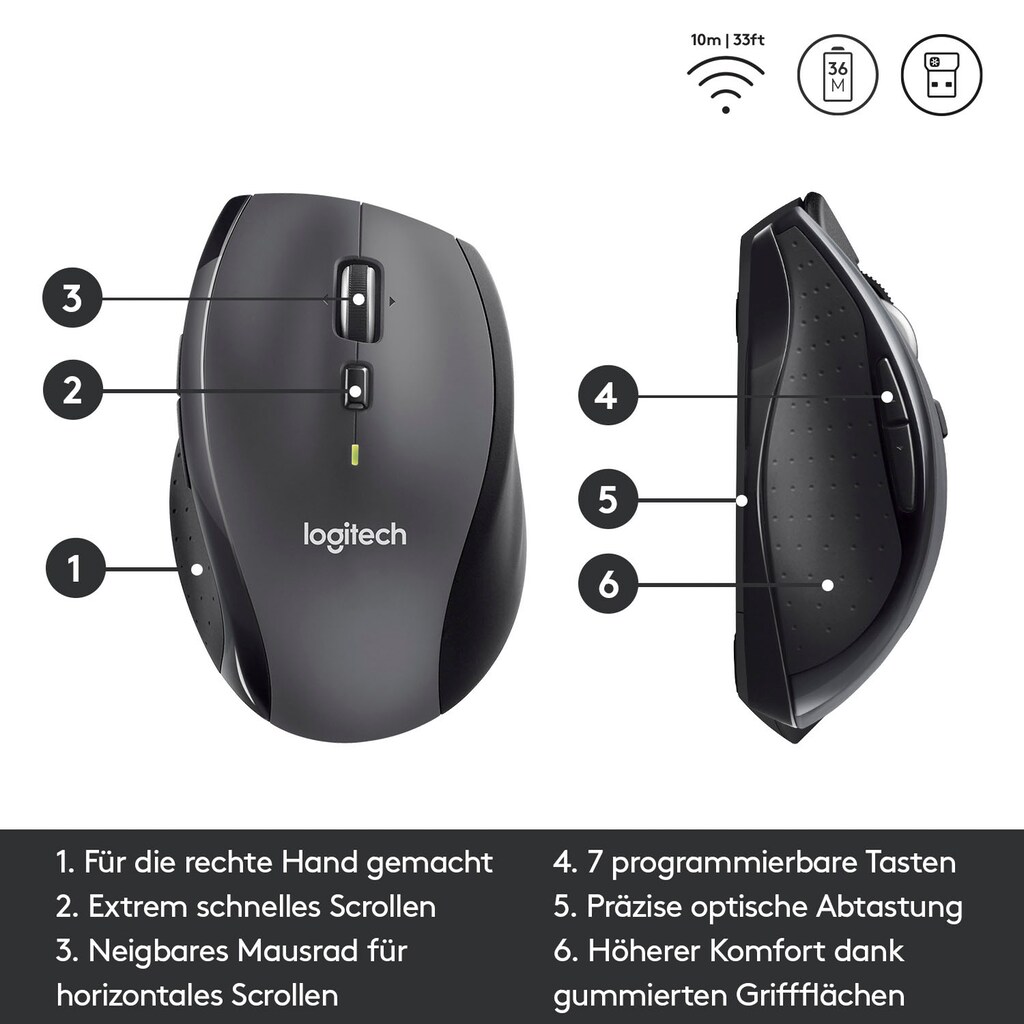 Logitech Maus »Marathon M705«, RF Wireless