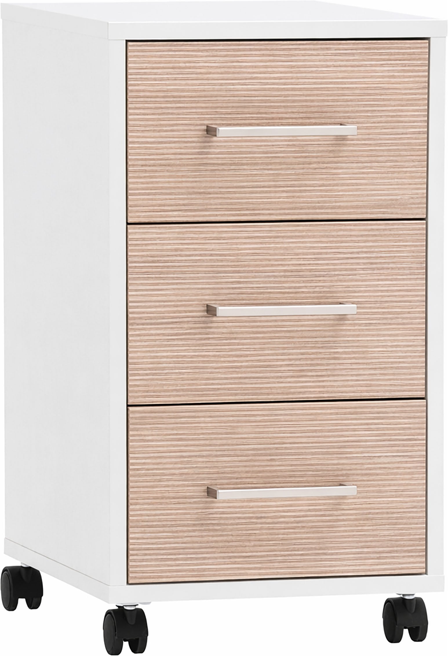 Schildmeyer Rollcontainer "METZ, 3 Schubkästen, fühlbare Holzstruktur, MADE IN GERMANY" 1 Stk. tlg. Canello Dekor mit fühlbarer Holzstruktur, Made in Germany