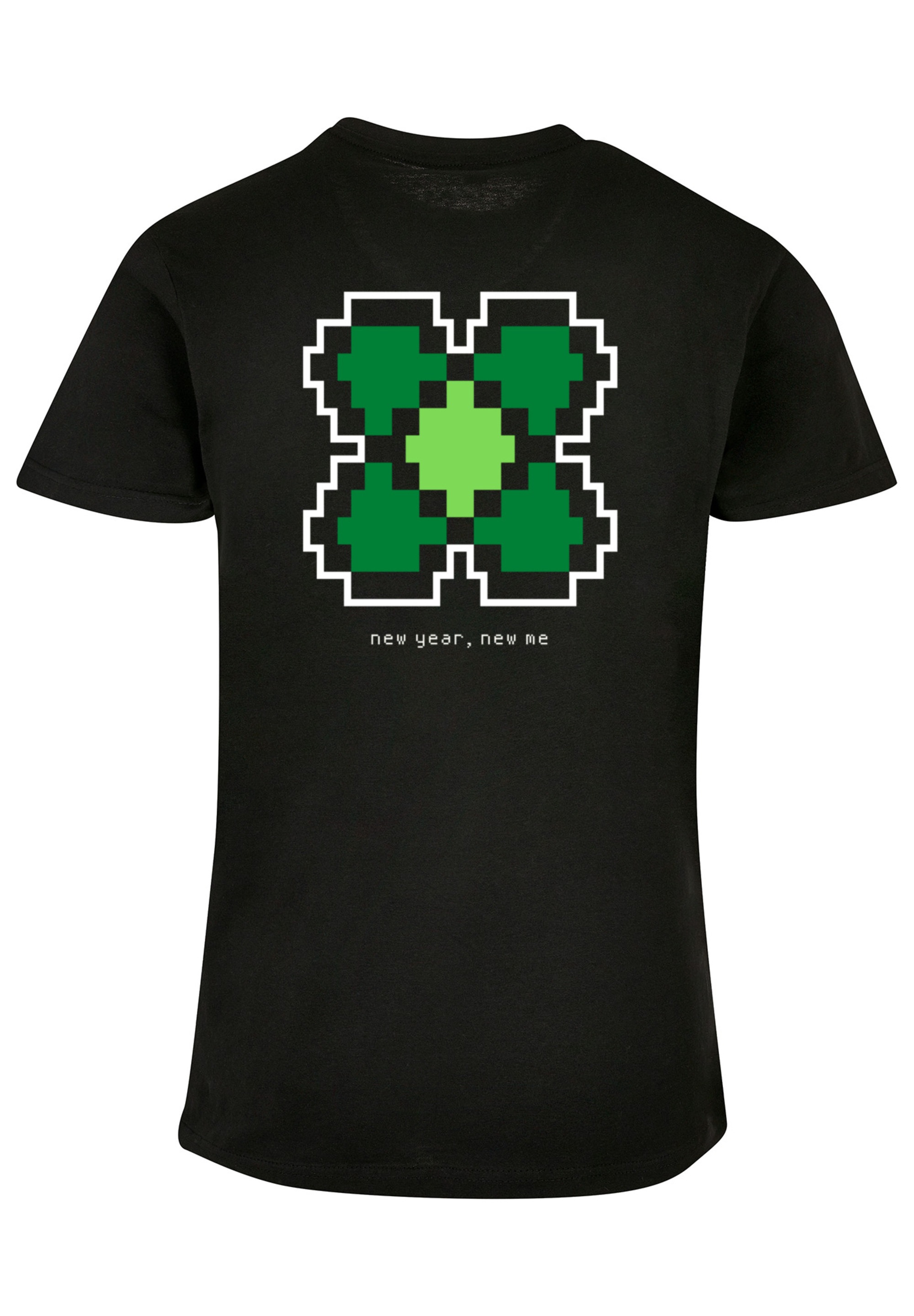 F4NT4STIC T-Shirt »Happy New Year Pixel Kleeblatt«, Print
