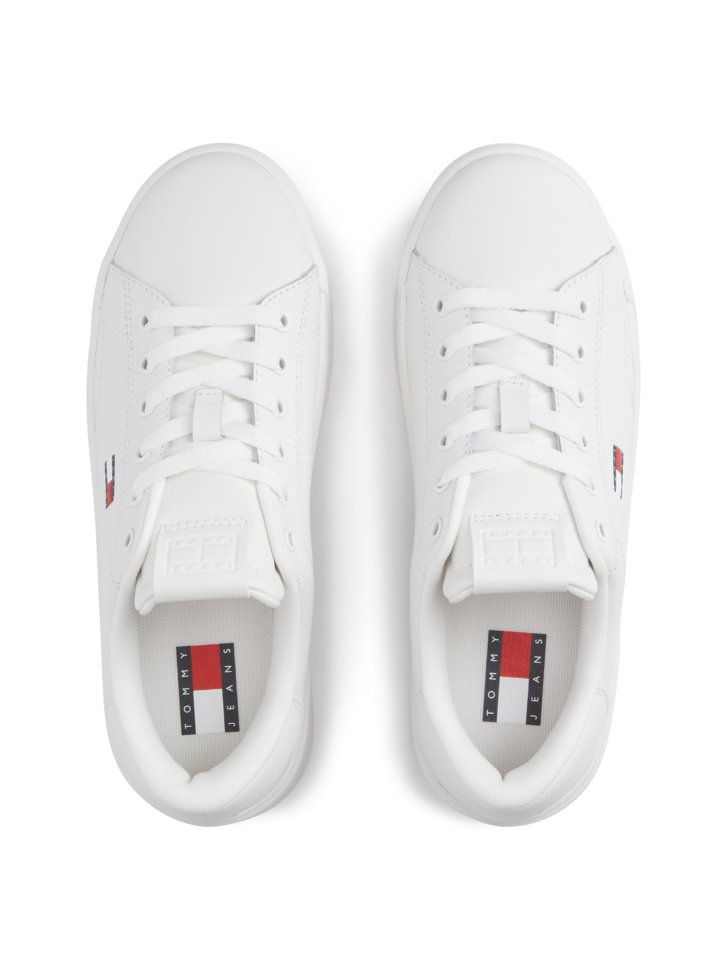 Tommy Jeans Plateausneaker »TJW SCRIPT CUPSOLE FLATFORM«  Freizeitschuh, Halbschuh, Schnürschuh mit seitlicher Logoflagge