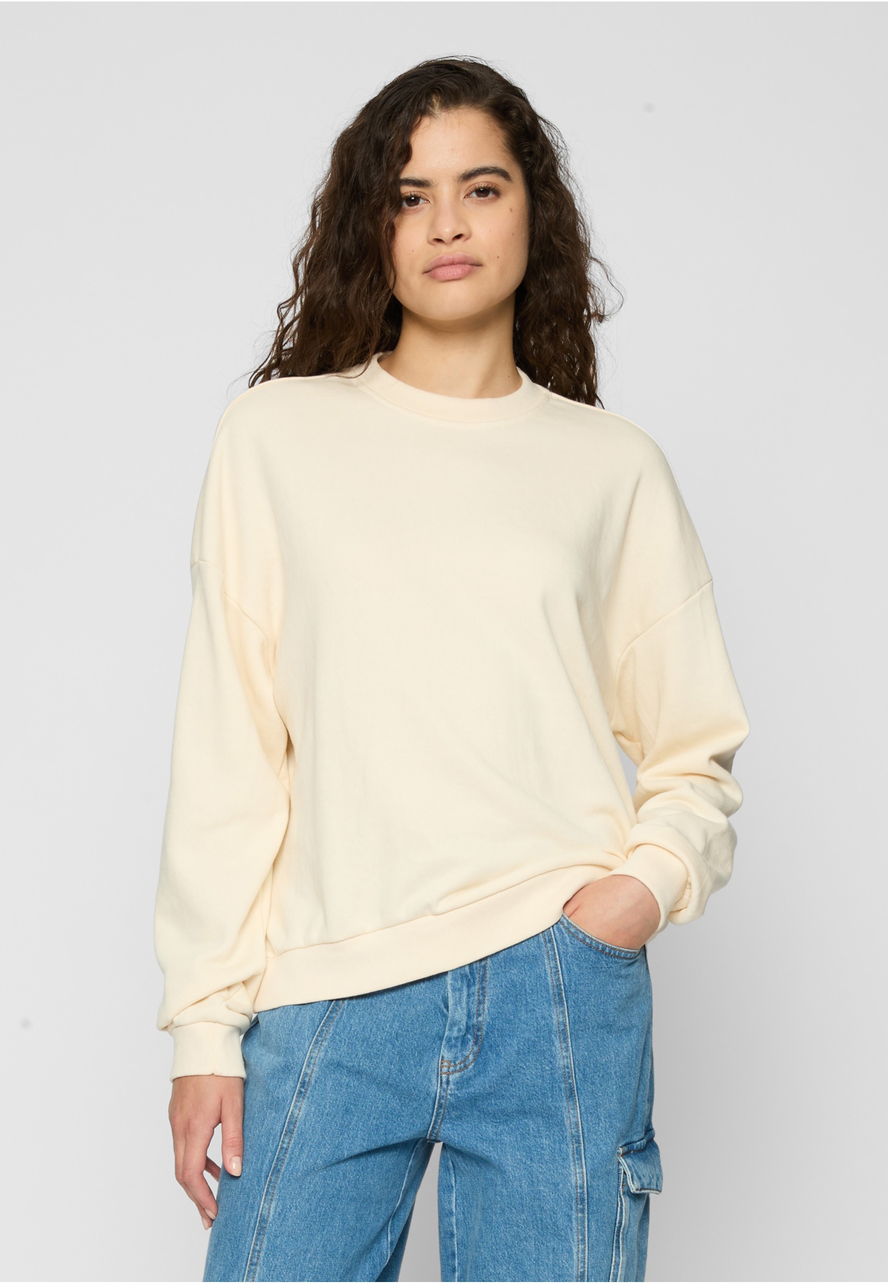 URBAN CLASSICS Sweater »Urban Classics Damen Ladies Oversized Light Terry Crewneck«

