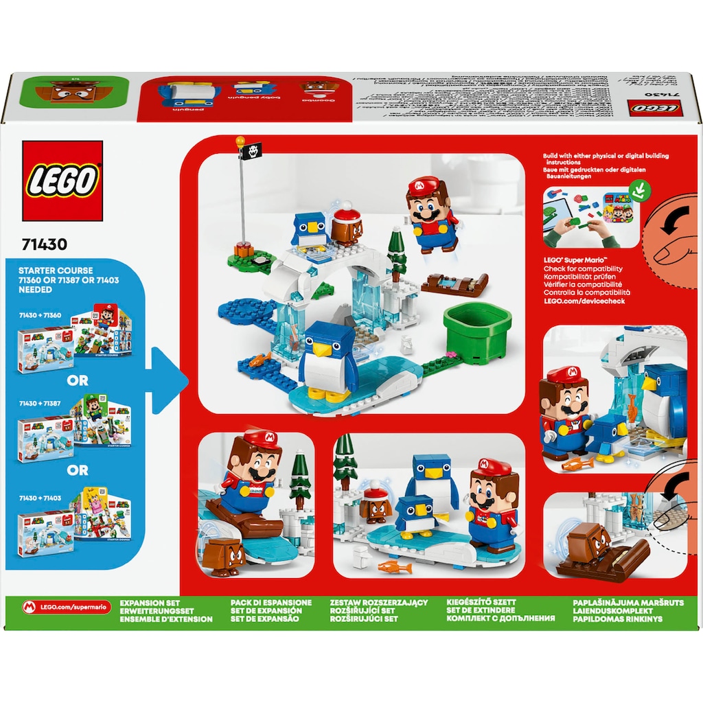 LEGO® Konstruktionsspielsteine »Schneeabenteuer mit Familie Pinguin (71430), LEGO Super Mario«, (228 St.), Erweiterungsset; Made in Europe