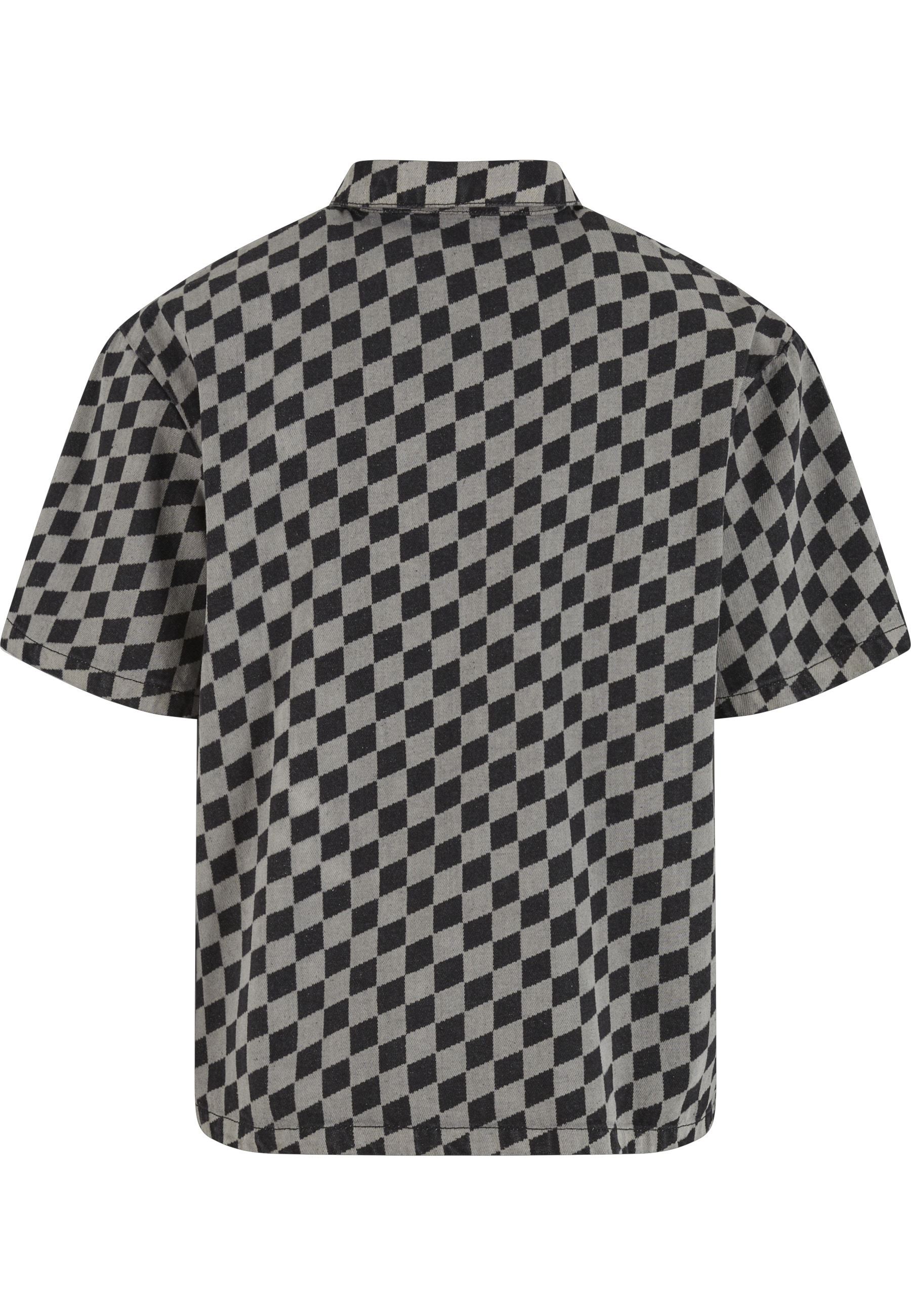 URBAN CLASSICS Langarm-Poloshirt »Urban Classics Laser Check Printed Boxy Shirt« 1 Stk.