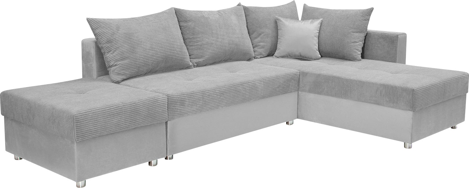 COLLECTION AB Ecksofa »Italia L-Form«, mit Bettfunktion und Bettkasten, in Cord-Samt Mix