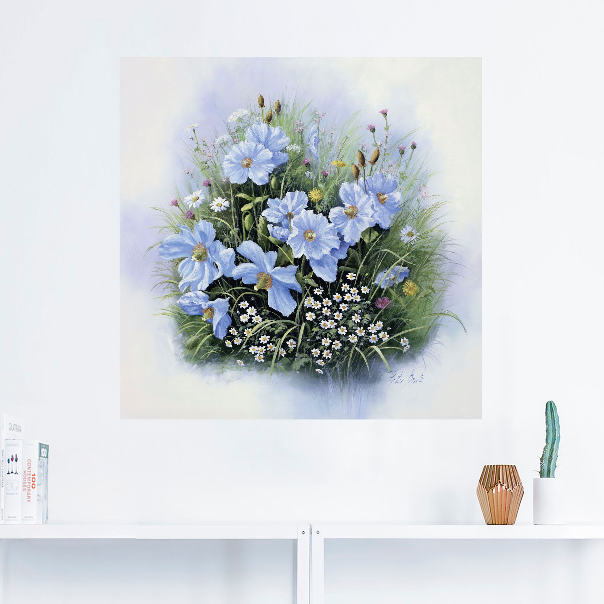 Wandbild Blumen«, Größen BAUR Poster Artland Blumen, oder St.), »Blaue (1 in Wandaufkleber Leinwandbild, Friday versch. Black | als
