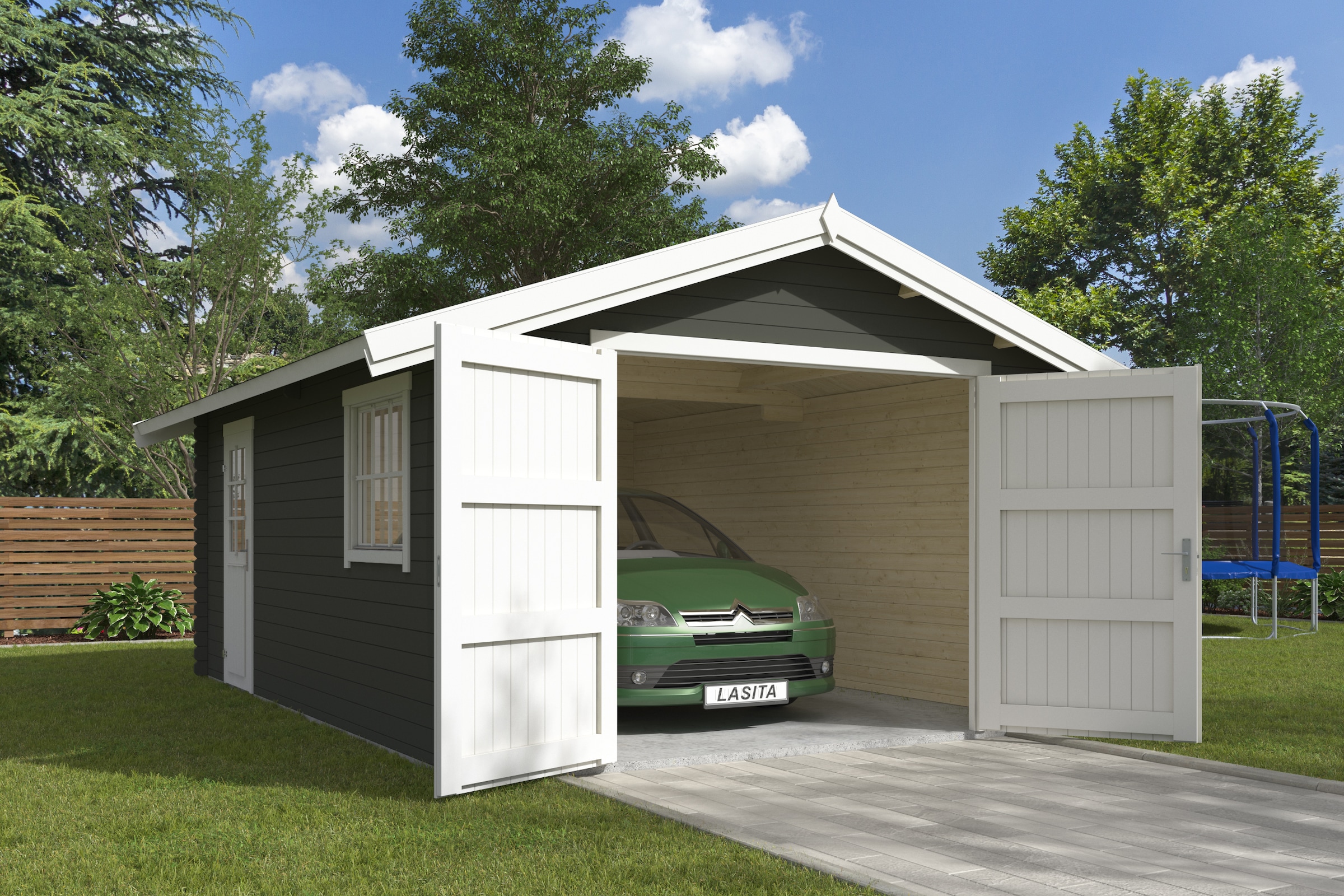 Nordic Holz Garage "Yarik" Einzelgarage mit Satteldach, BxT: 474x583 cm