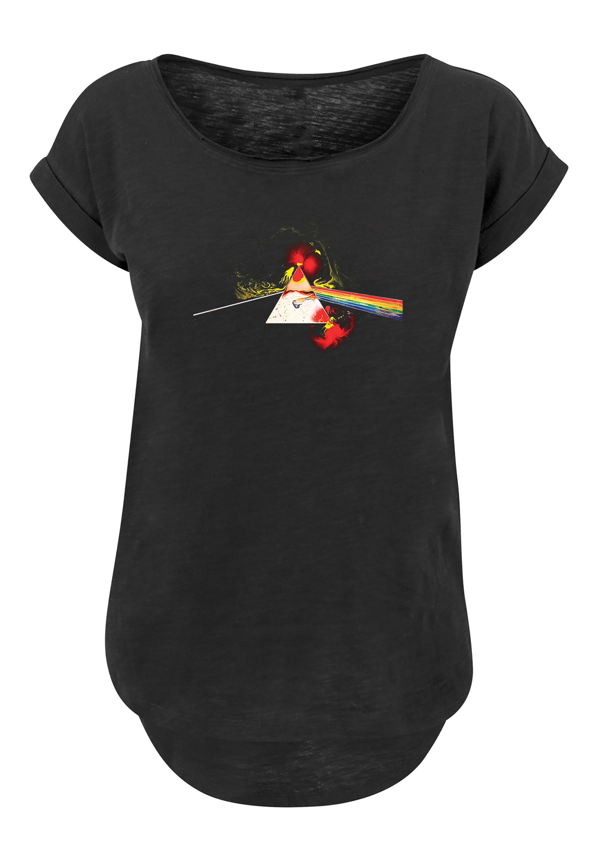 F4NT4STIC T-Shirt »Pink Floyd Liquid Prism Rock Metal Musik«, Damen,Premium Merch,Lang,Longshirt,Bandshirt