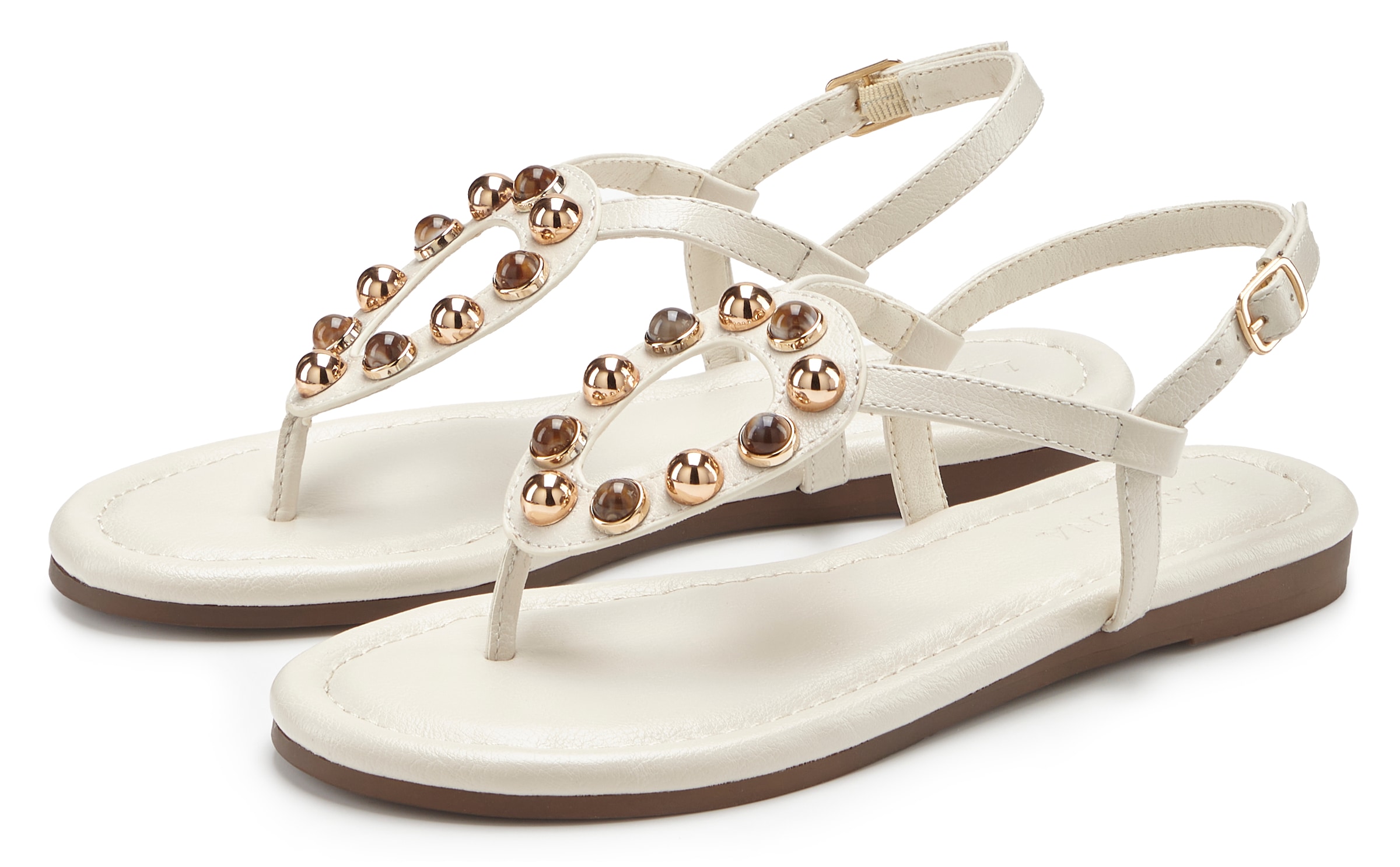 LASCANA Sandale "Zehentrenner, Sandalette, Sommerschuh, offener Schuh" NEU mit modischen Schmuckelementen VEGAN