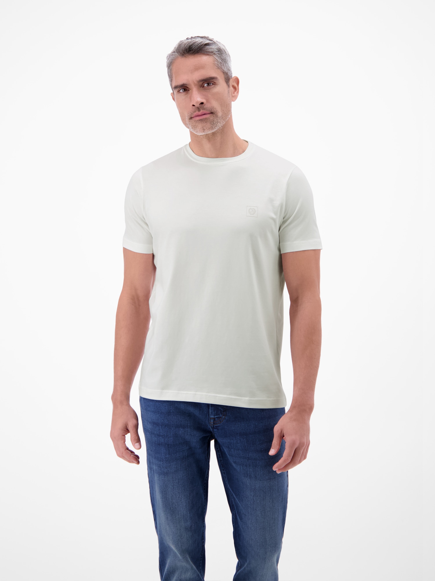 LERROS 1100000002199 "Basic T-Shirt mit LERROS Logo-Print" Two-Tone-Optik / Einfarbig / Elastisch / Atmungsaktiv / Bequem