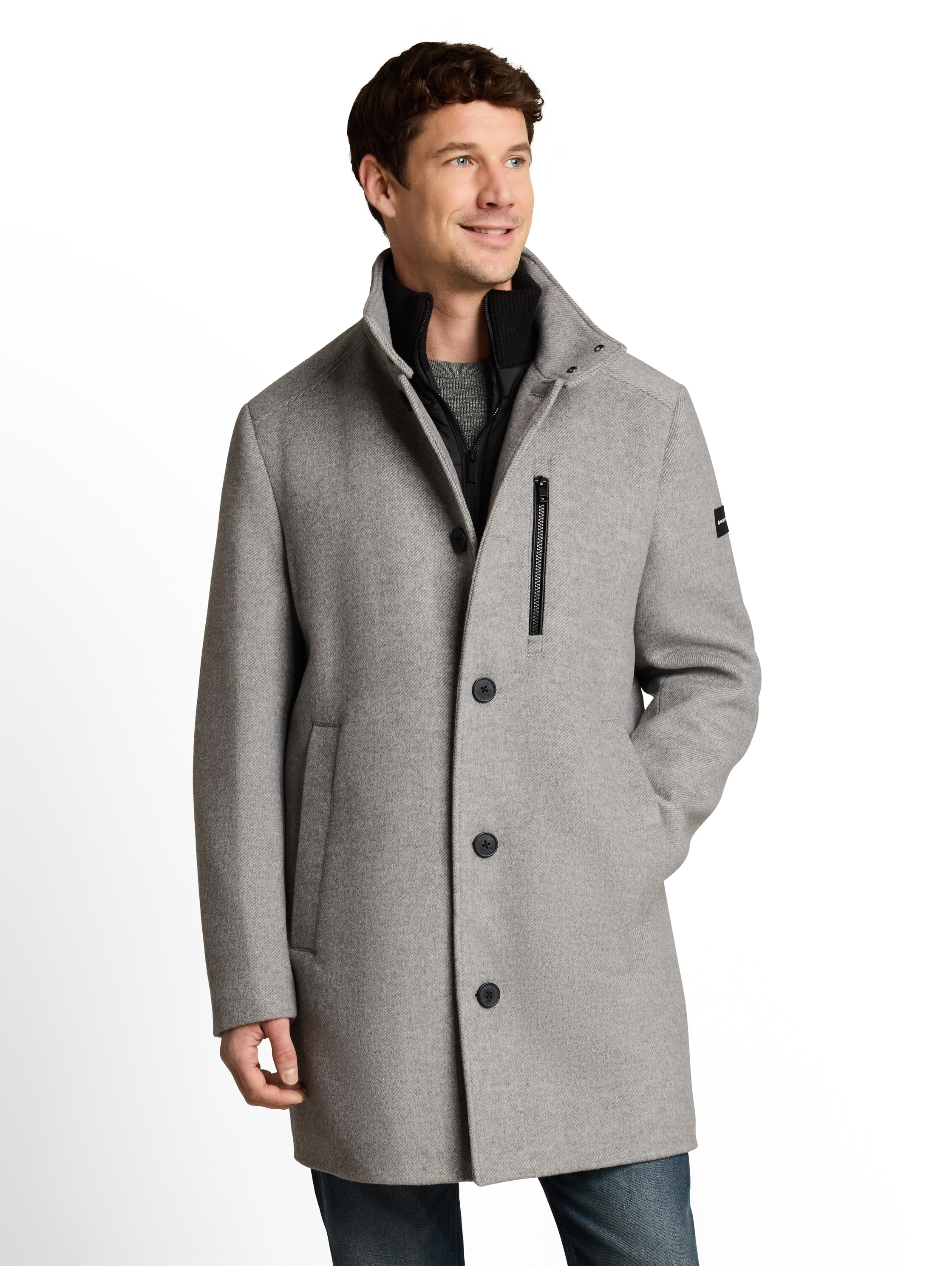 TOM TAILOR Wollmantel mit abnehmbarer Innenjacke