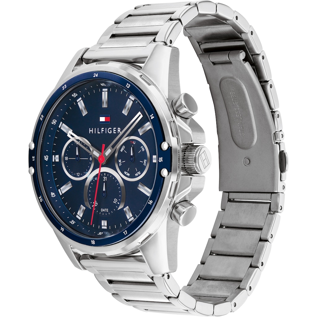 Tommy Hilfiger Multifunktionsuhr »Sport, 1791788«, Quarzuhr, Armbanduhr, Herrenuhr, Datum, 12/24-Std.-Anzeige