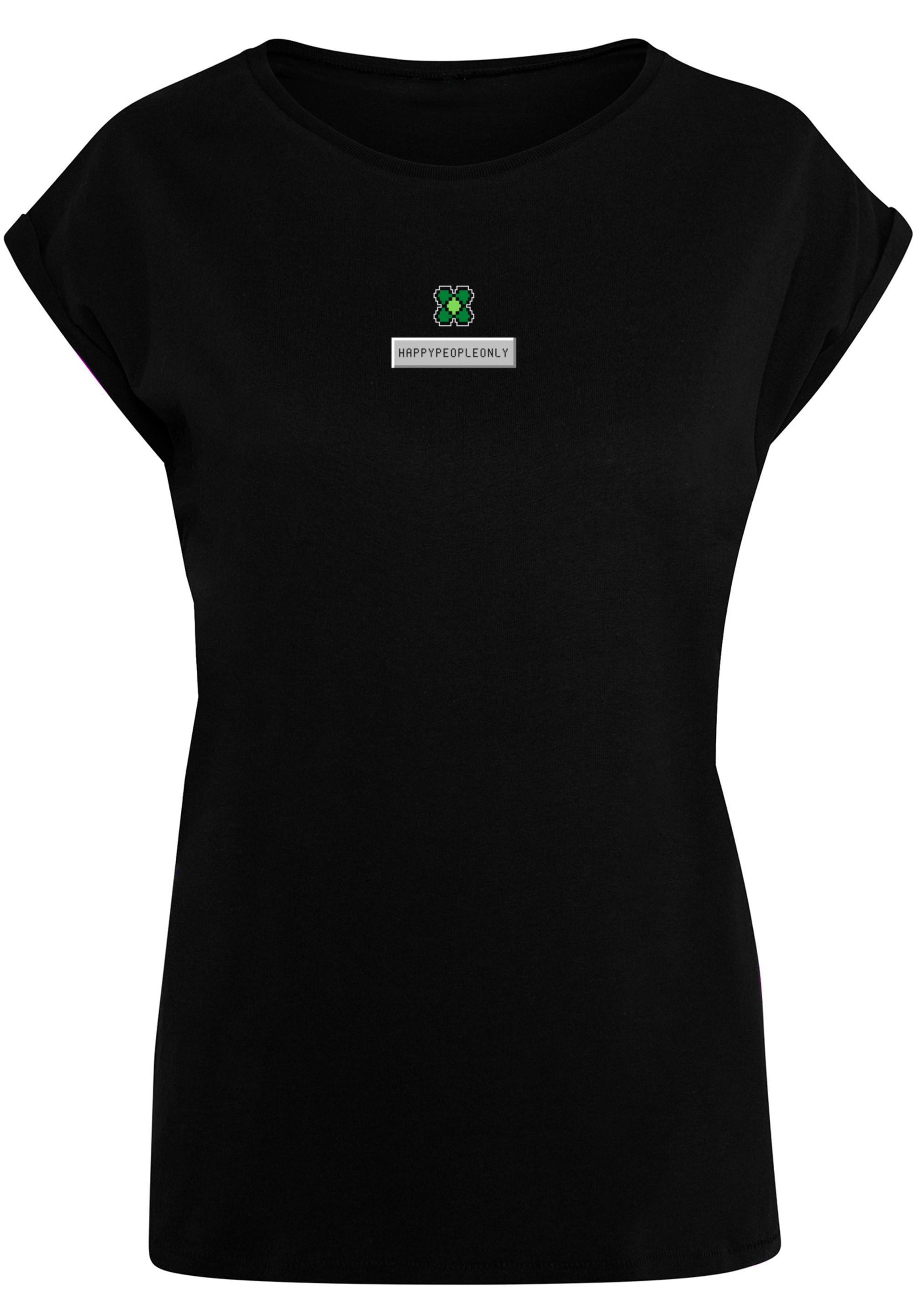F4NT4STIC T-Shirt »Silvester Happy New Year Pixel Kleeblatt«, Print