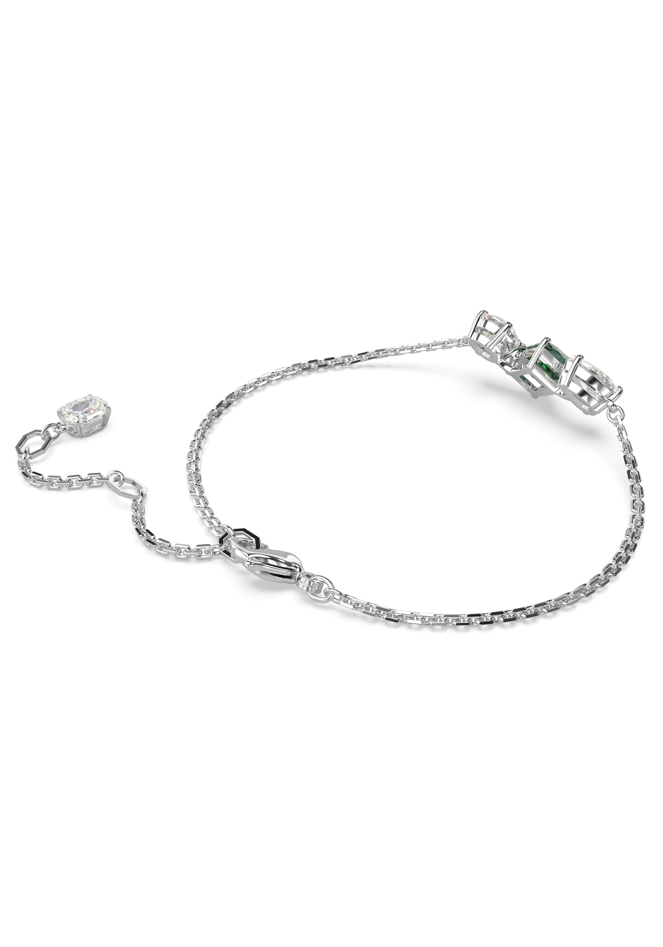 Armband SWAROVSKI "MESMERA" Gr. M, grün (metallfarben, kristallweiß, grün, kristallweiß, grün), Armbänder, Damen, M, Metall, Armband, mit Zirkonia (synth.) 3