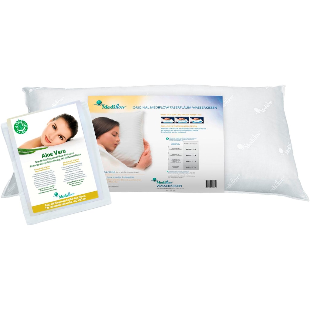 Mediflow Wasserkissen »Mediflow Aloe Vera Kombipack - Kissen+Bezug 5223 40x80cm«, (2 tlg.)