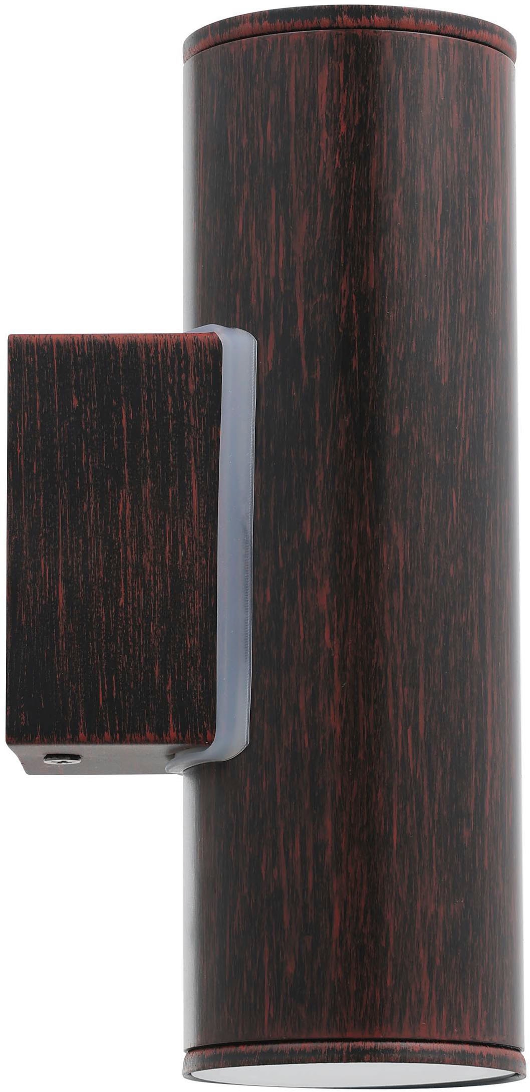 EGLO Wandleuchte »Riga Außen-Wandlampe,  Außenleuchte aus Edelstahl in Rostoptik, IP44« GU10 1 Stk. Wand-/Deckenleuchte - L6,5 x H20 x AL9,5 cm - antik-braun