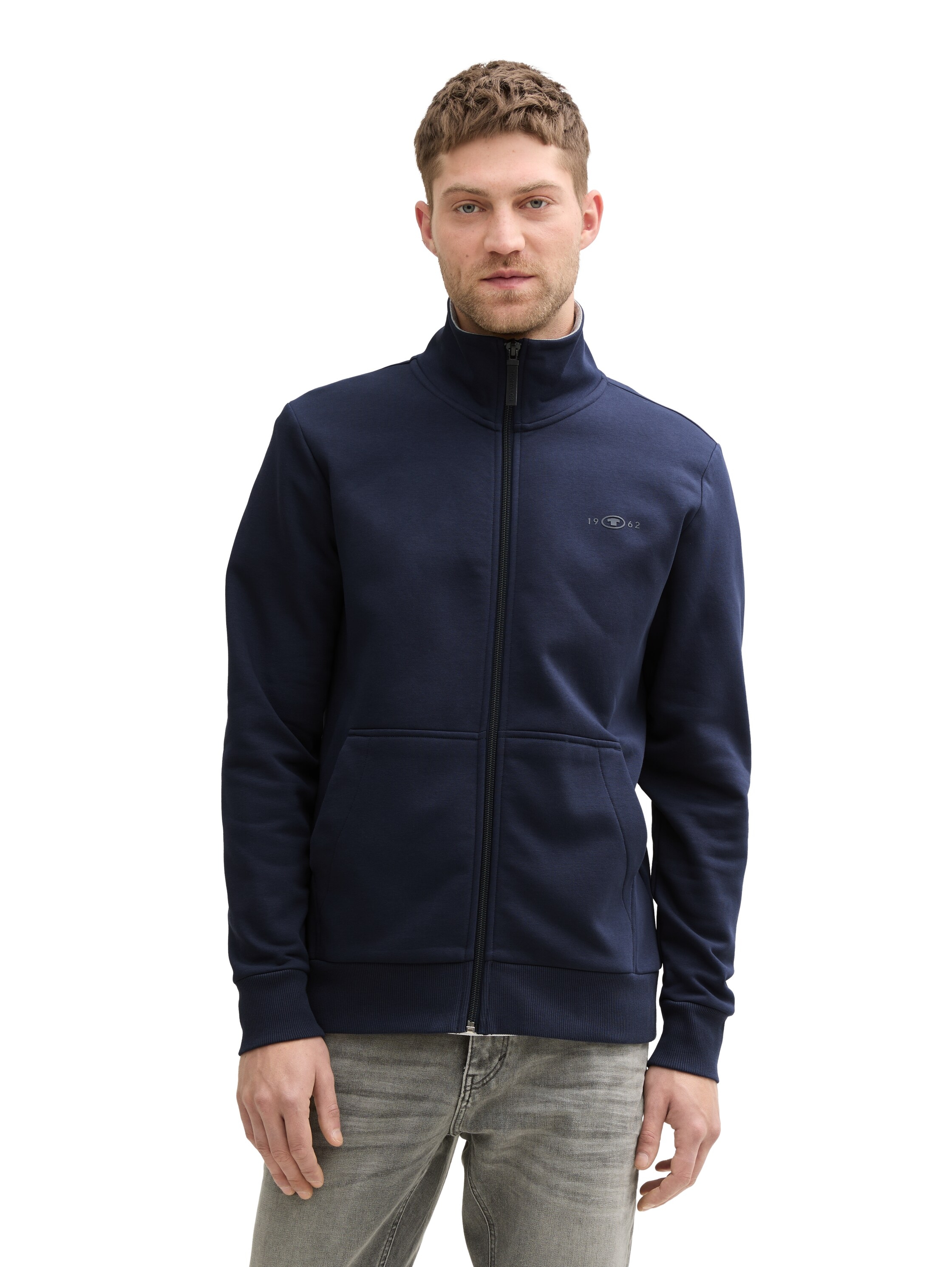 TOM TAILOR Sweatjacke, mit Logo Stickerei