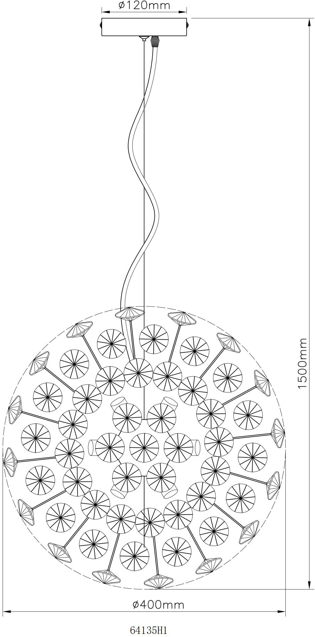 GLOBO LIGHTING Hängeleuchte »KATRINA« G9 1 Stk. Warmweiß Luster Hängelampe Esszimmer Esstisch-Lampe elegant