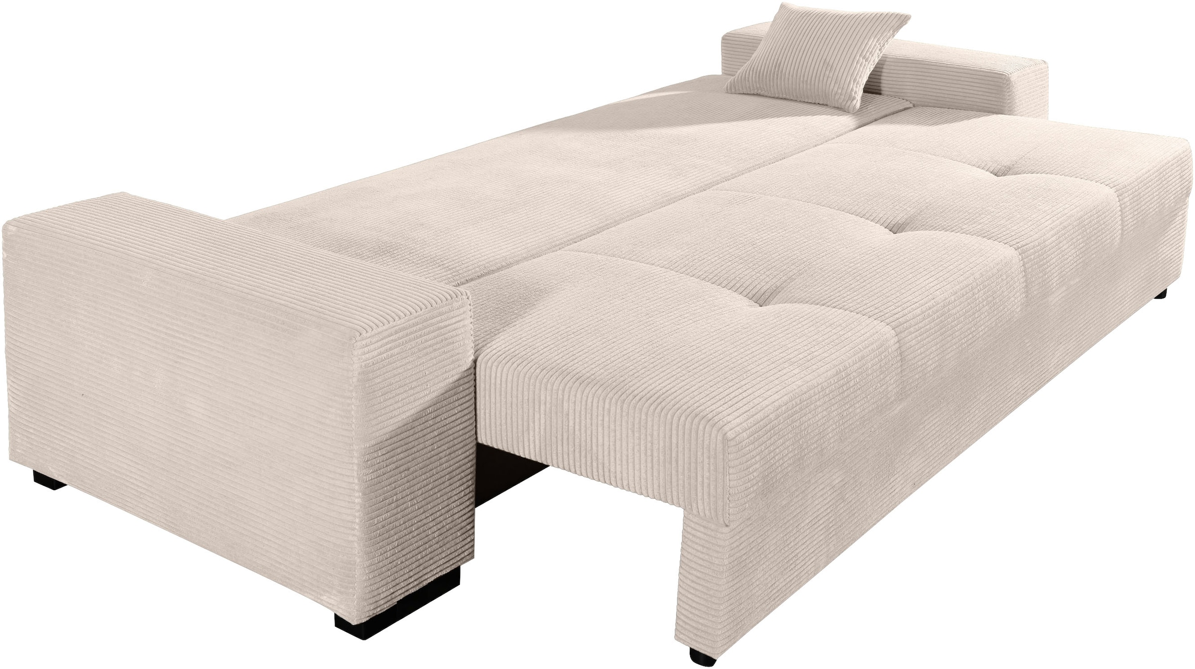 COLLECTION AB Schlafsofa »Kreta, B: 248 cm, Liegefl. 137x195 cm« Bettfunktion, Bettkasten & 2 Zierkissen, optional mit Topper