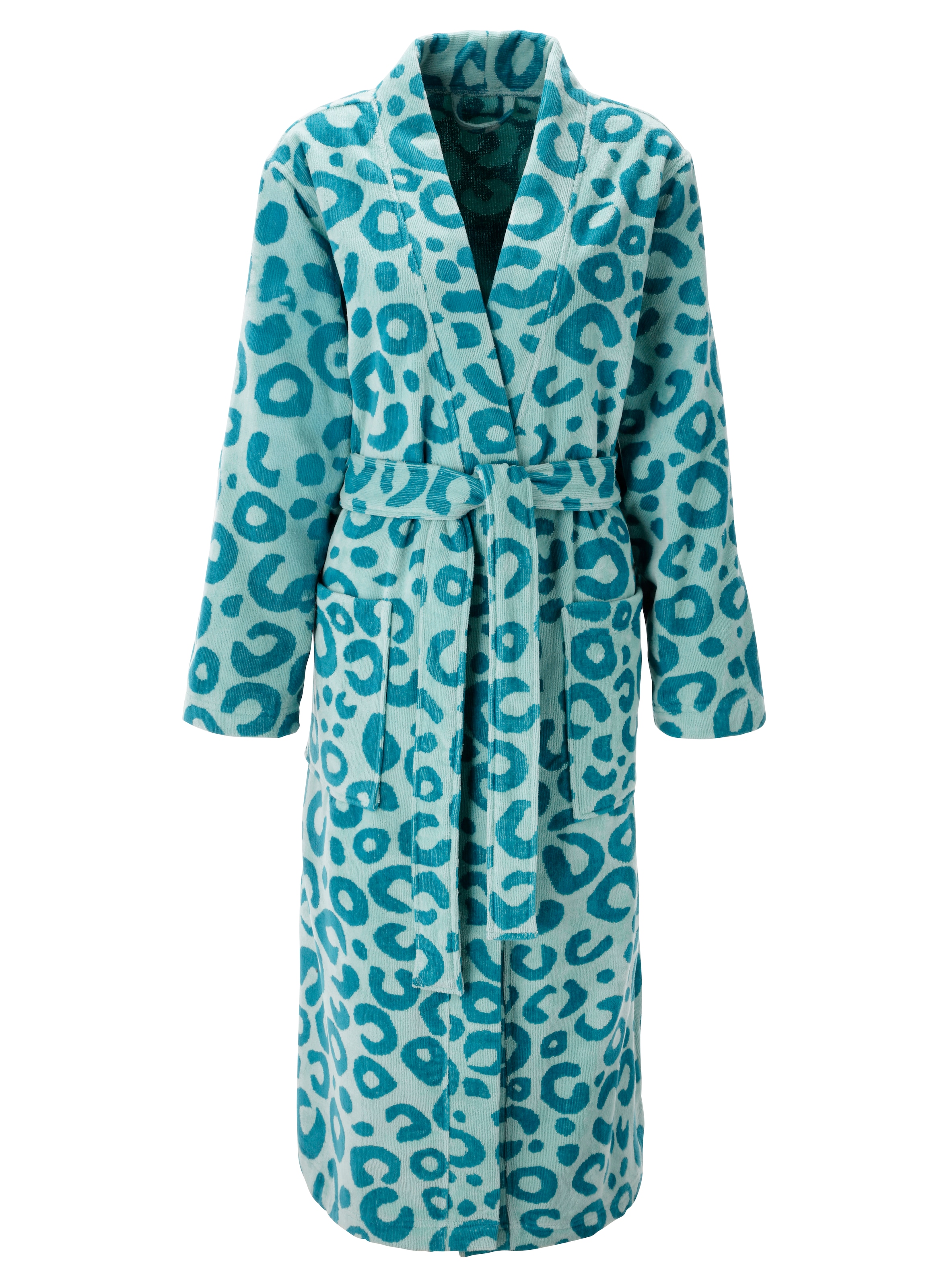 OTTO home Unisex-Bademantel "Anna Leo, ideal für Sauna & Spa, Hotelbademantel, Morgenmantel" 1 Stk. für Damen & Herren, mit Taschen, S-3XL, mit trendigem Animal-Print