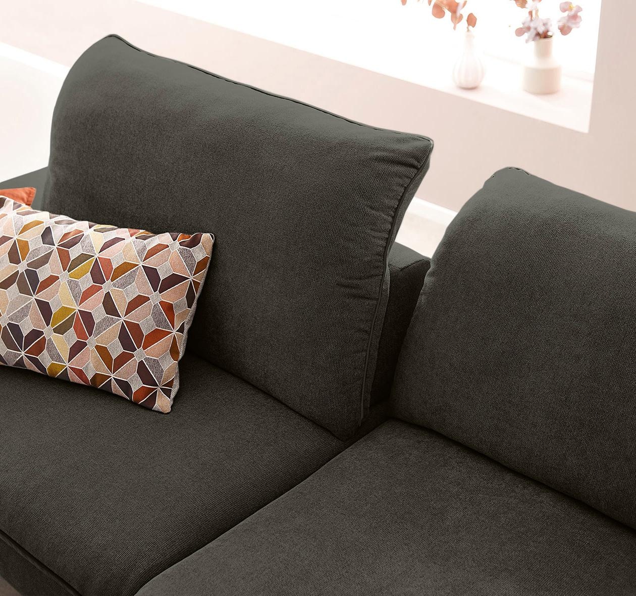 W.SCHILLIG Ecksofa »enjoy&MORE, mit tollem Sitzkomfort, elegant und bequem, L-Form«, mit Sitztiefenverstellung, Füße silber matt, Breite 294 cm