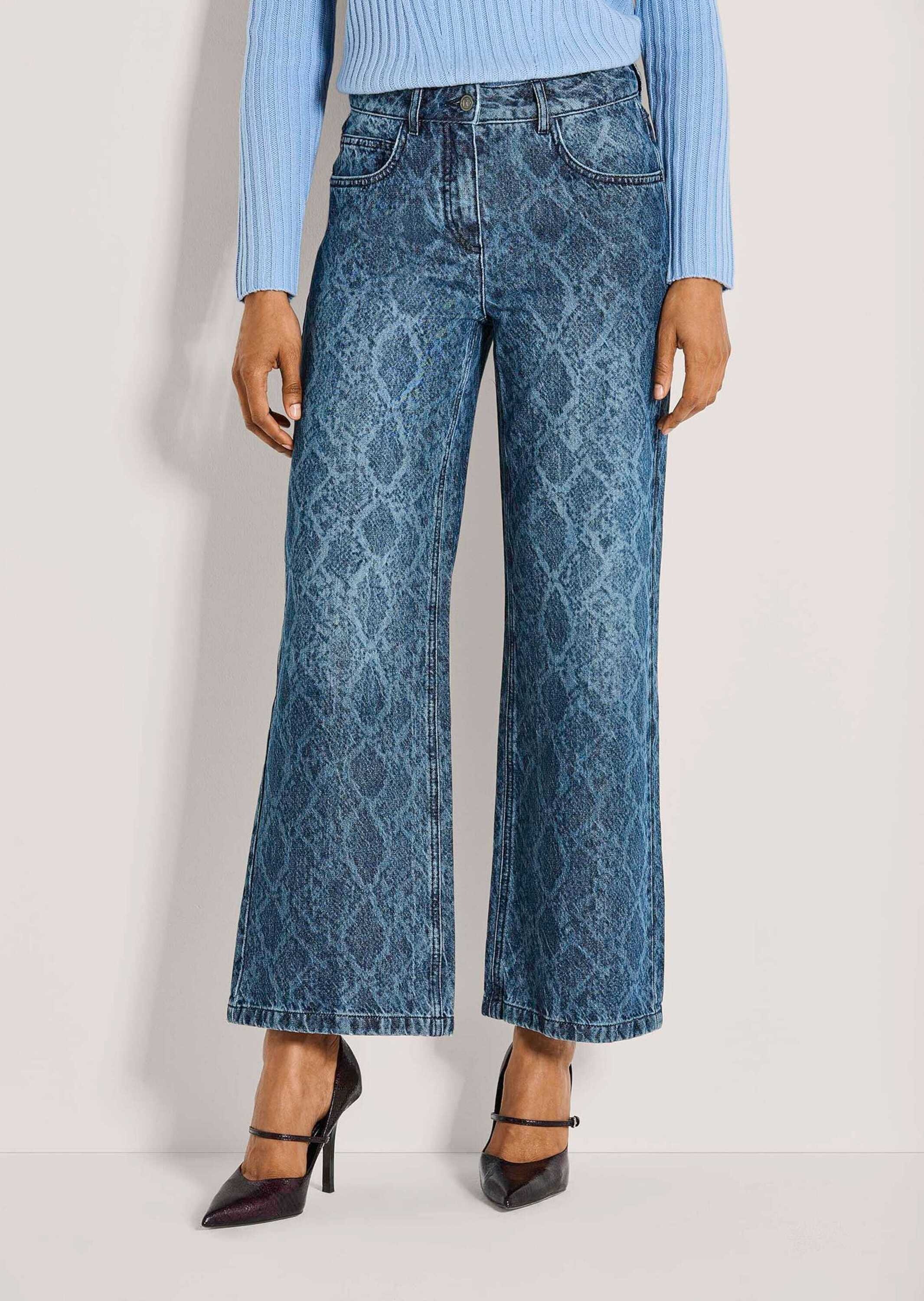 MADELEINE Regular-fit-Jeans »Culotte-Jeans Culotte-Jeans mit Ornament-Print«