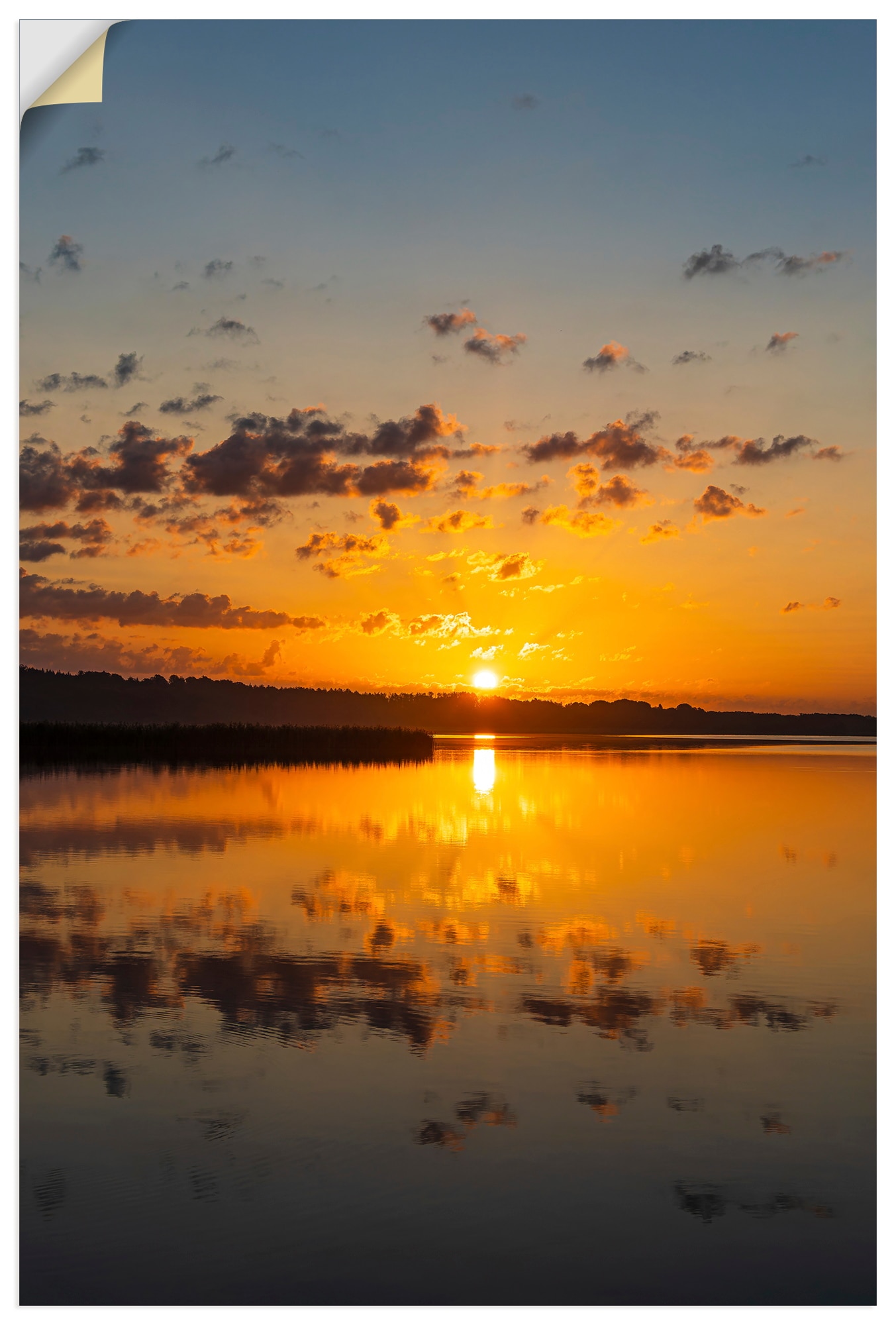 Artland Wandbild "Sonnenaufgang in Seedorf am Schaalsee" 1 Stk. tlg. als Alubild, Leinwandbild, Poster, Wandaufkleber in verschied. Größen