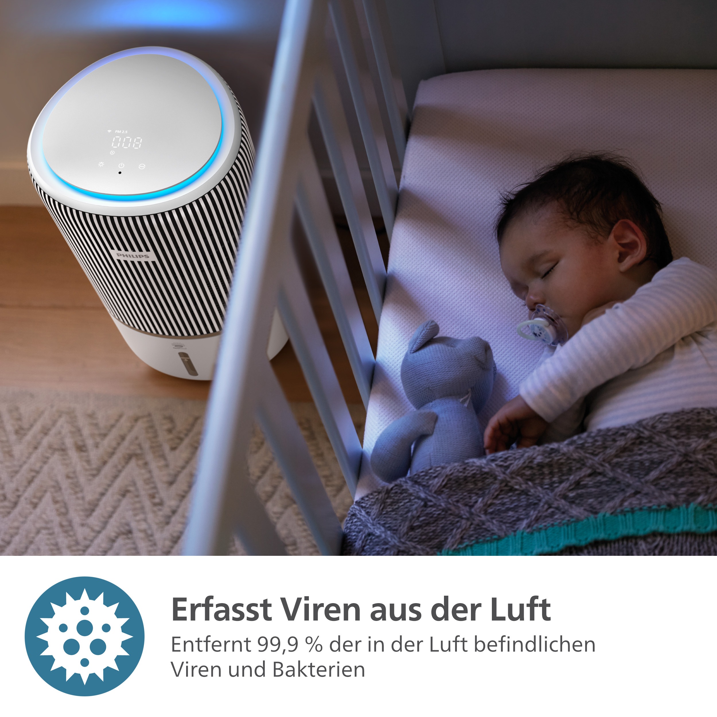 Thumbnail - Philips Kombigerät Luftbefeuchter und -reiniger "AC3420/10 PureProtect Water 3400 Series, HEPA- und Aktivkohlefilter" fü...