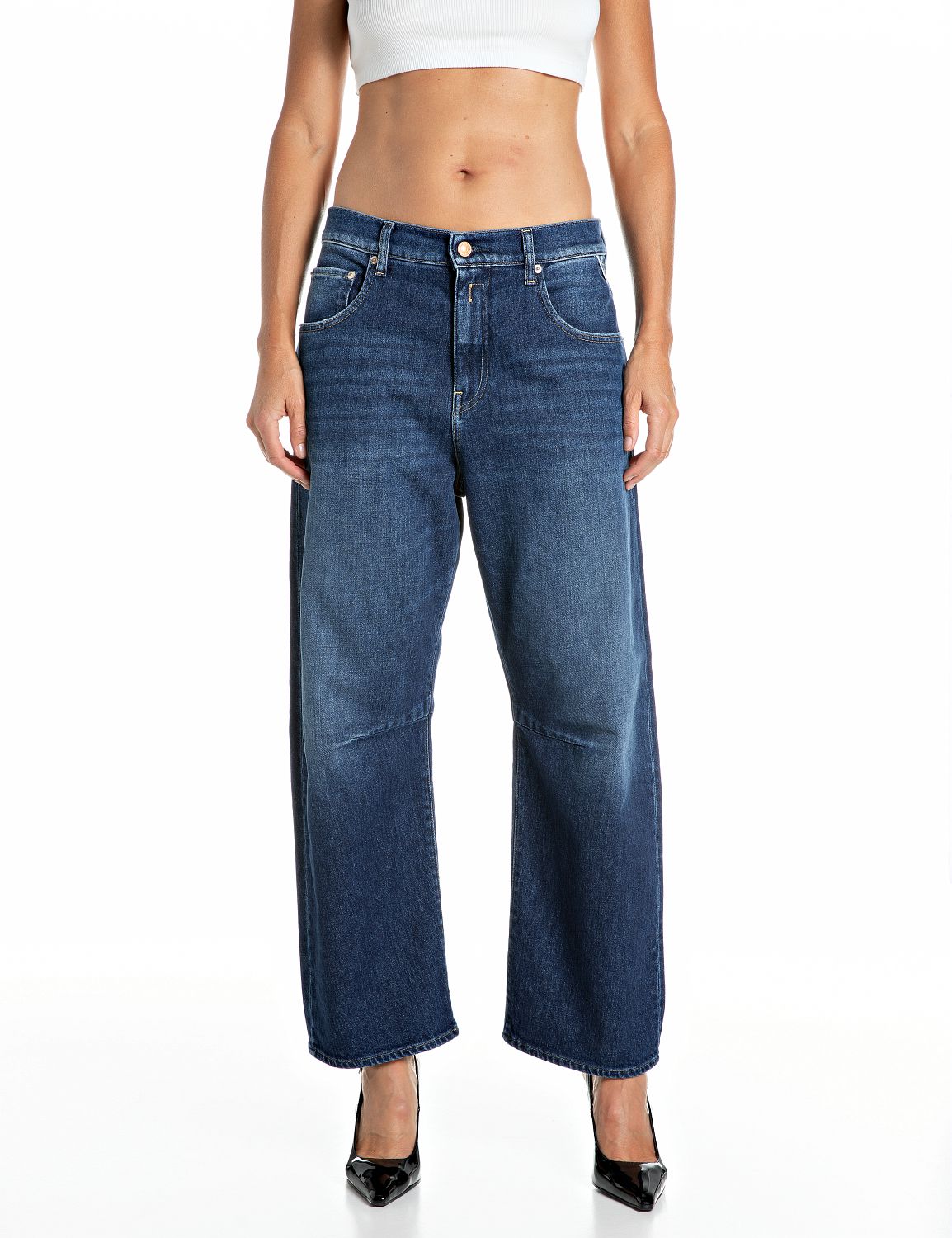 Replay 5-Pocket-Jeans "JANIE" im Barrel Fit mit Abnähern